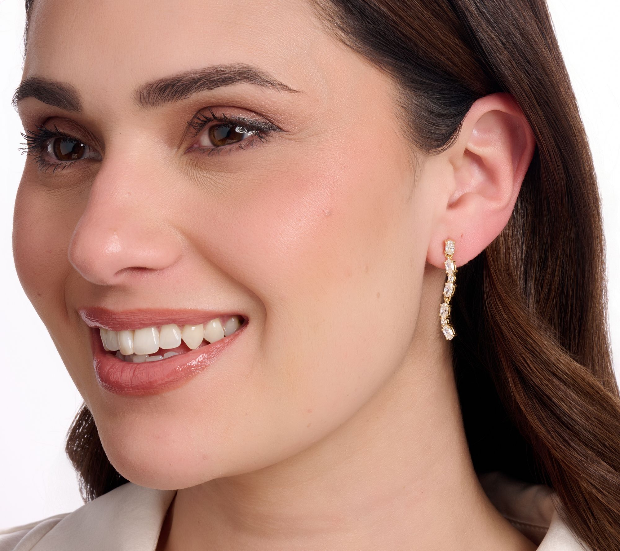 Diamonique x Kathy Levine Drama Drop Earrings, Sterling Silver