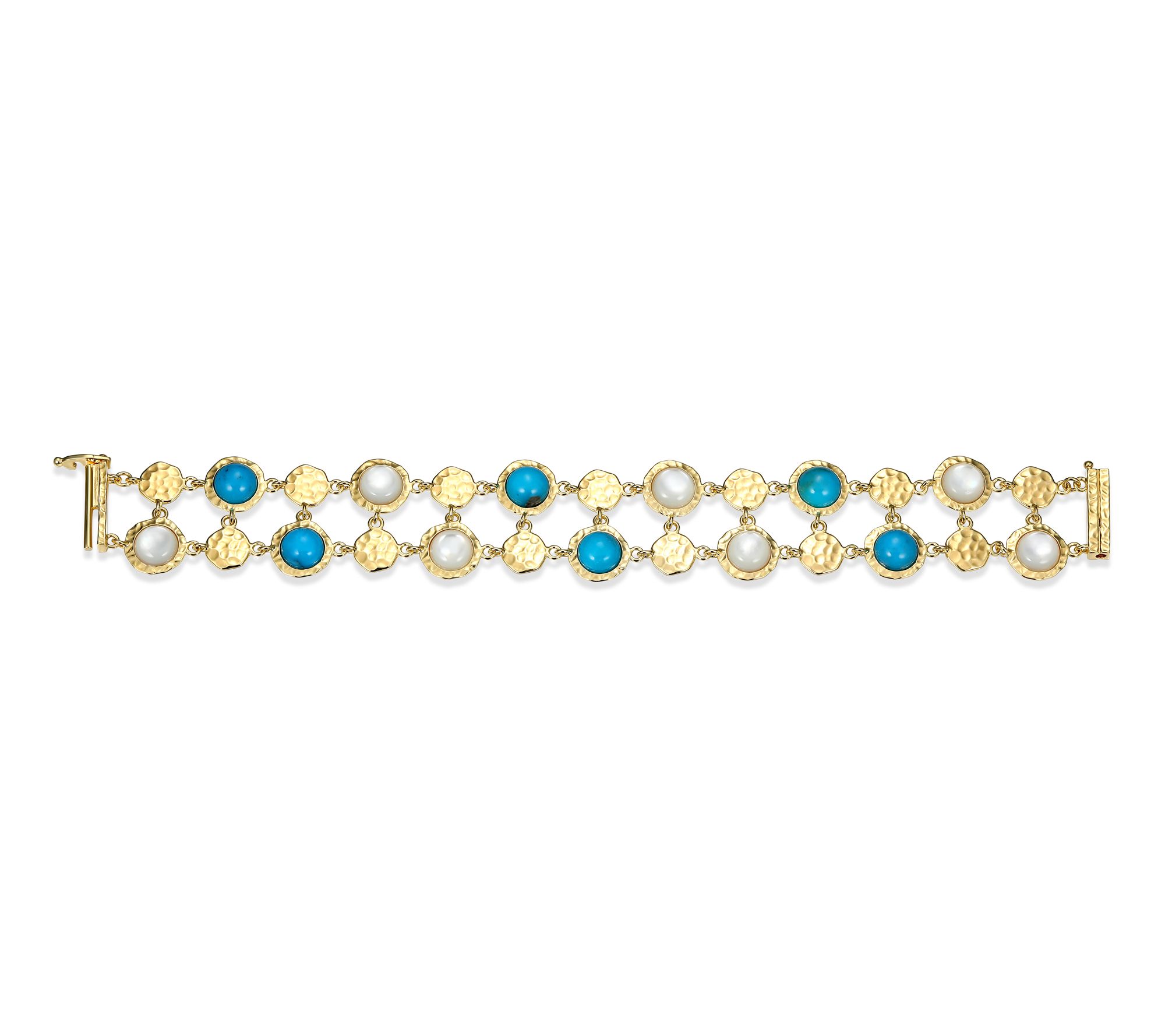 Affinity Gems Turquoise & Mother of Pearl Bracelet,18K Plated