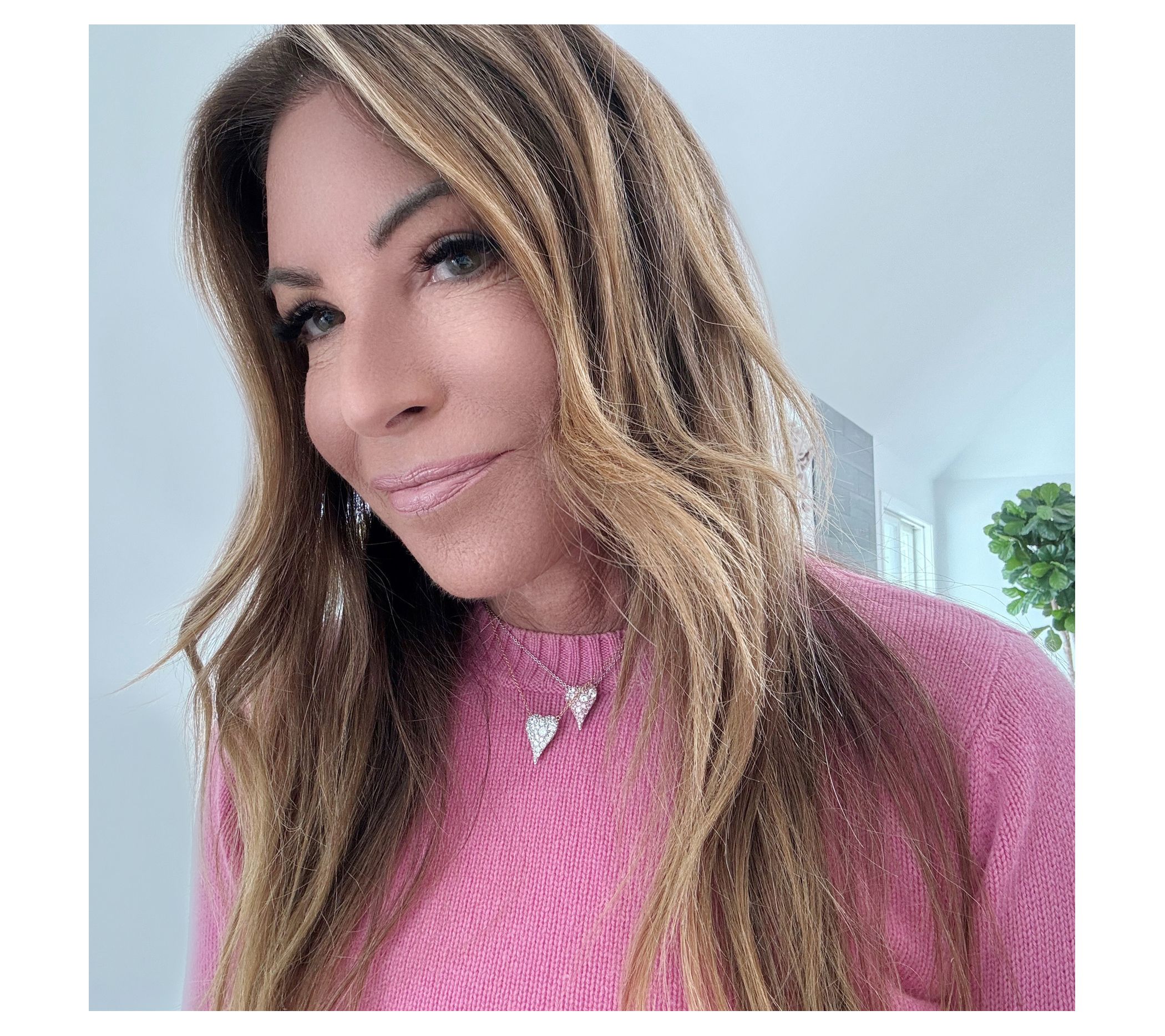 Diamonique x Jennifer Miller Pave Two-Tone Necklace, Sterling