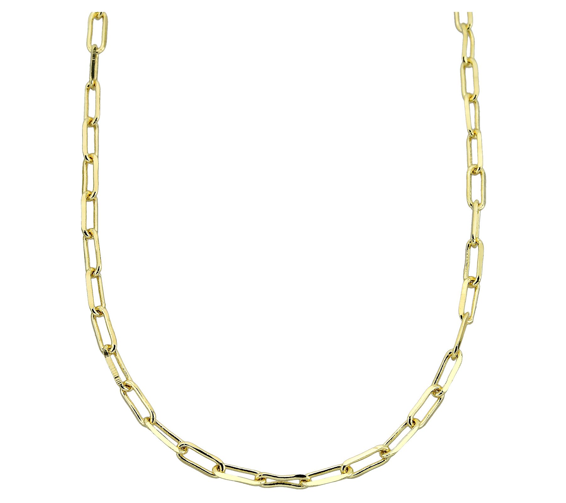 Adorna 14K Gold 1mm Solid Paperclip Chain Necklace
