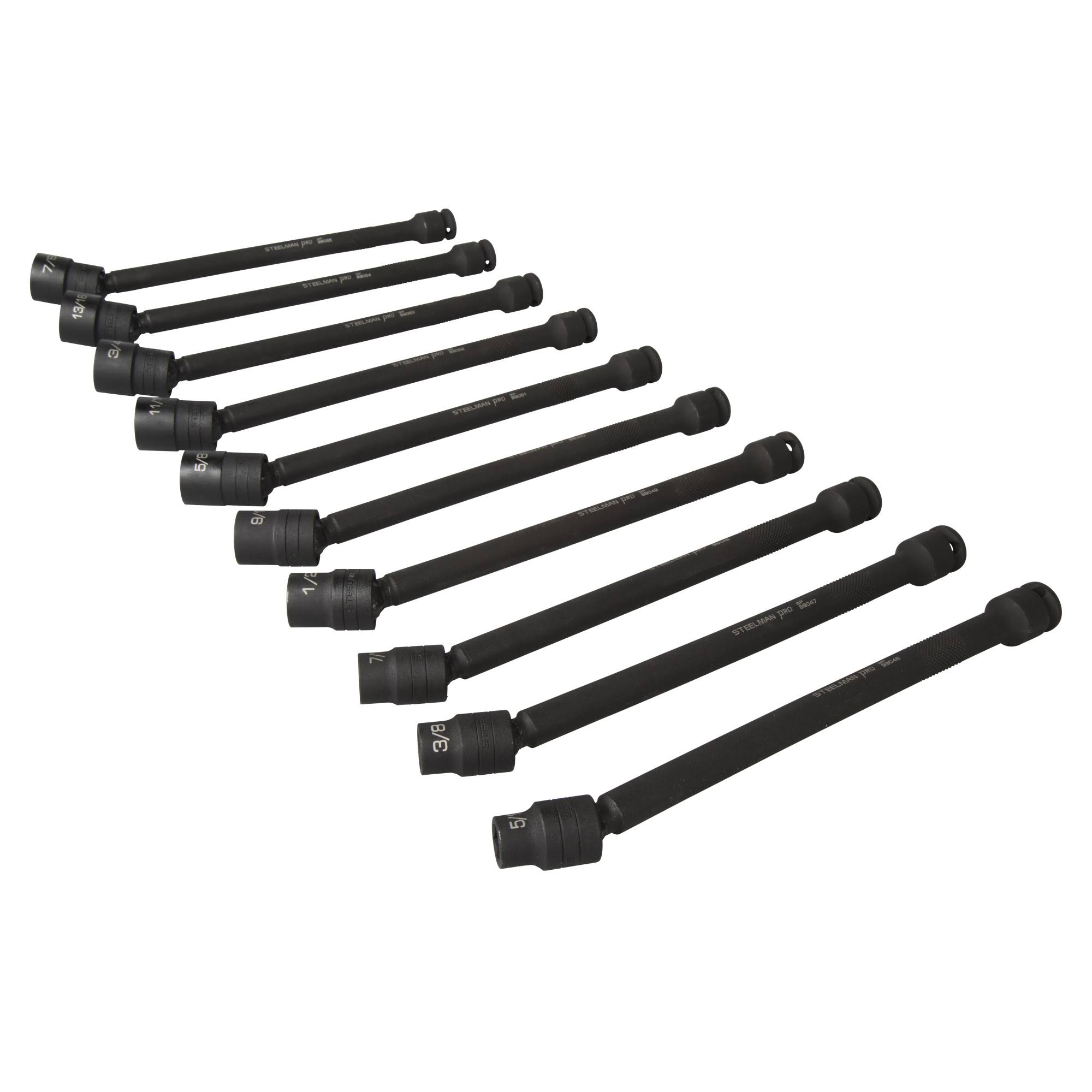 Steelman 99044 - 10 Piece SAE Impact Swivel Extension Socket Set