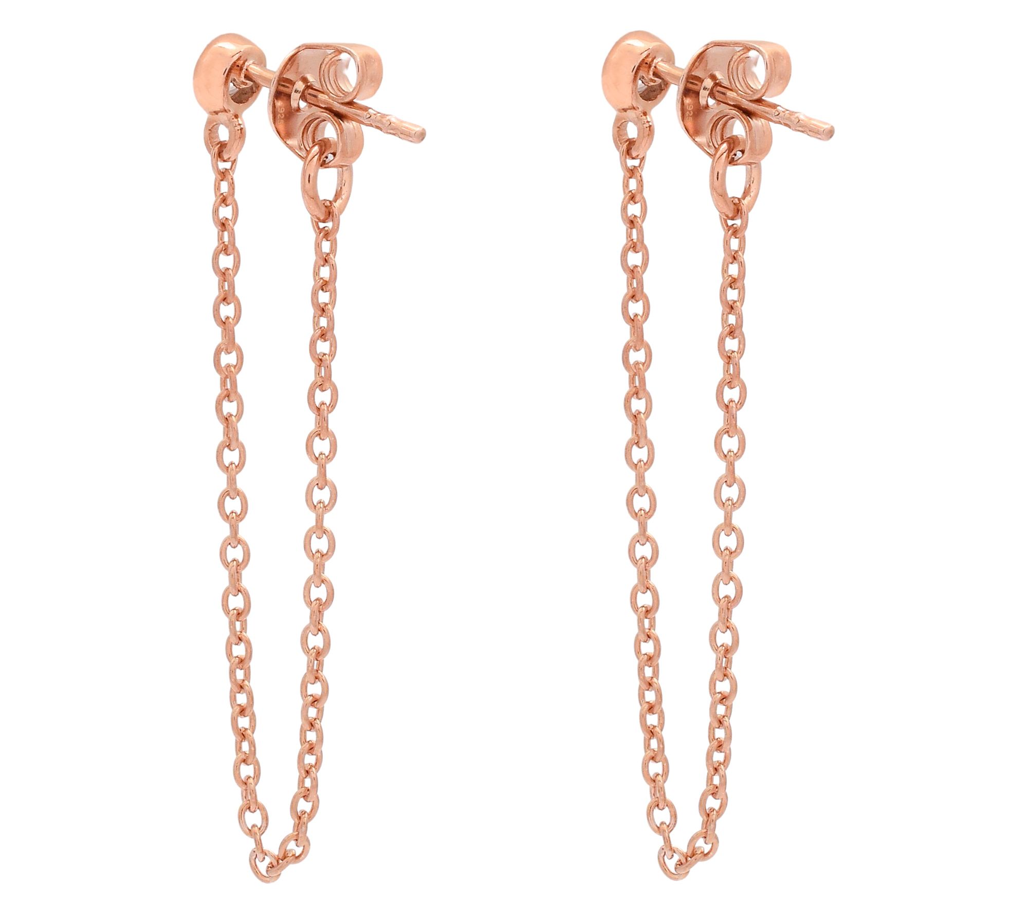 Affinity Gems Linear Morganite Earrings, 14K Rose Gold Plated