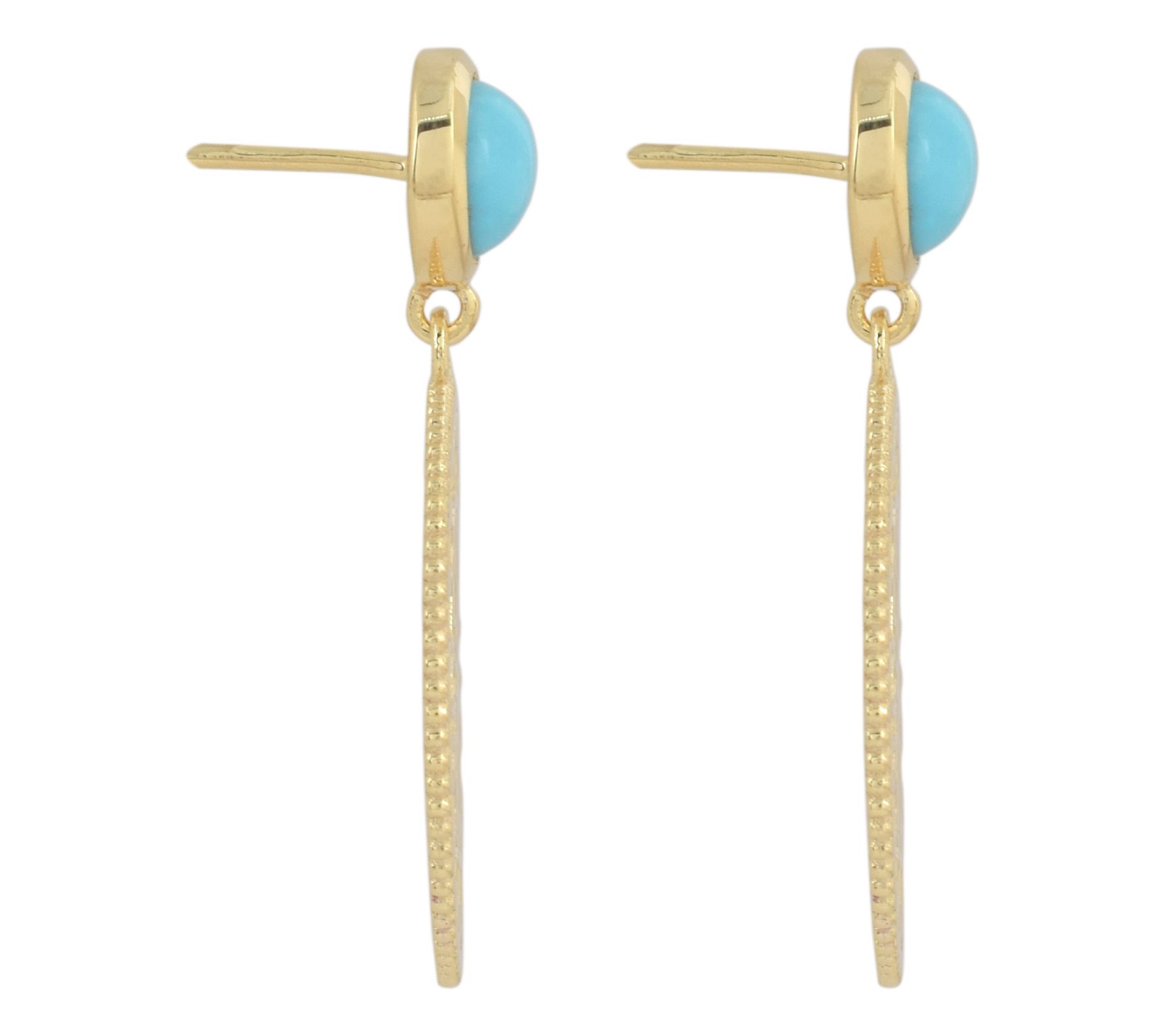 Artisan Crafted 14K Gold Plated Turquoise DropEarrings