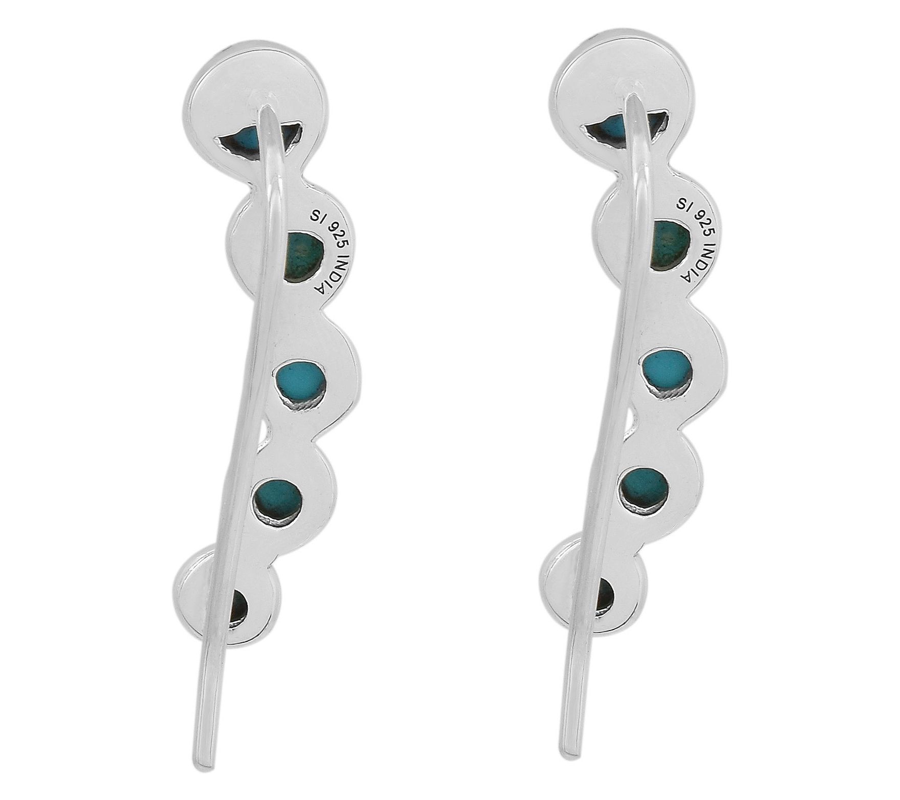 Affinity Gems Turquoise Climber Earrings, Sterling Silver