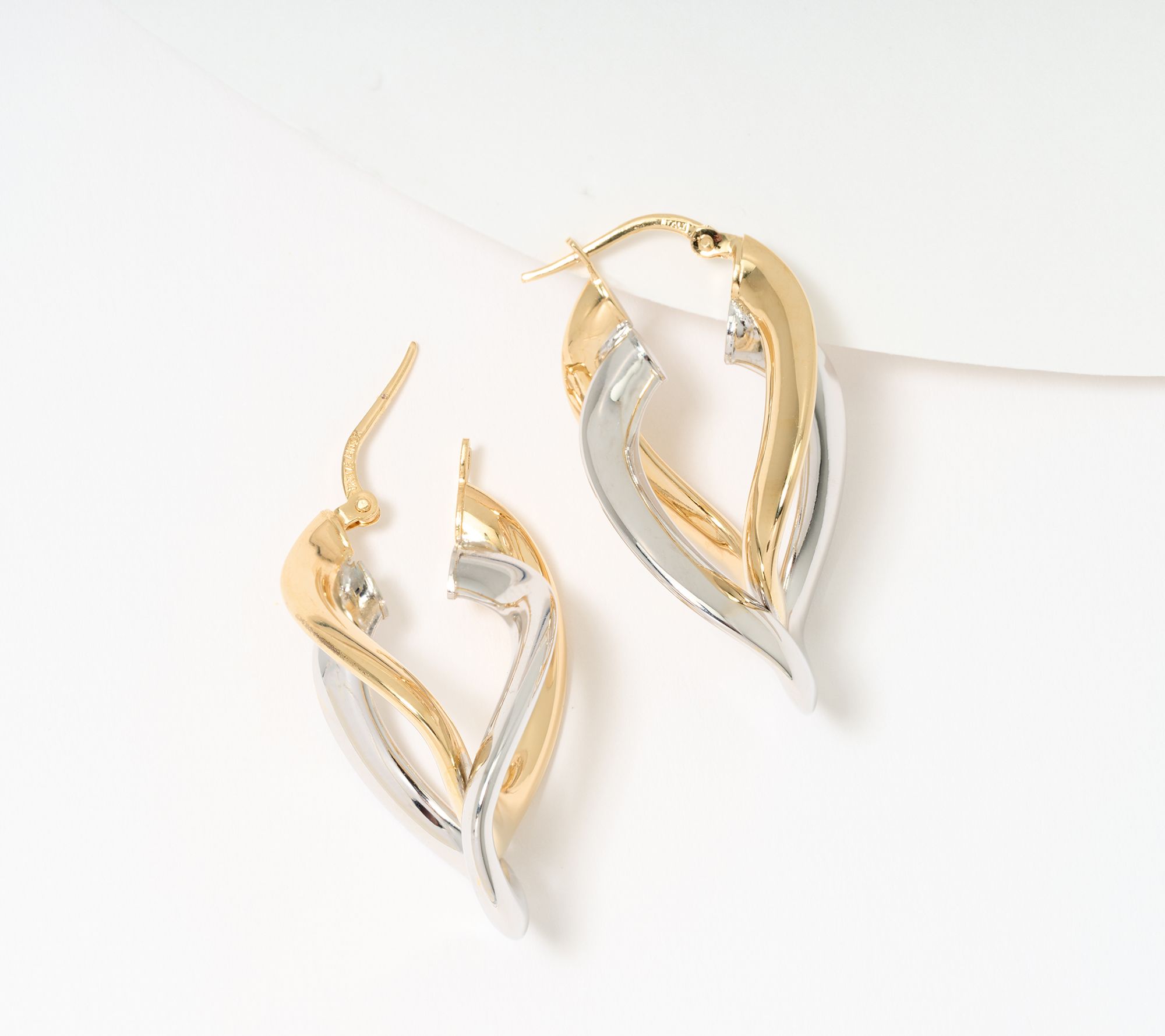 David Markstein Bronze Double Wave Hoop Earrings