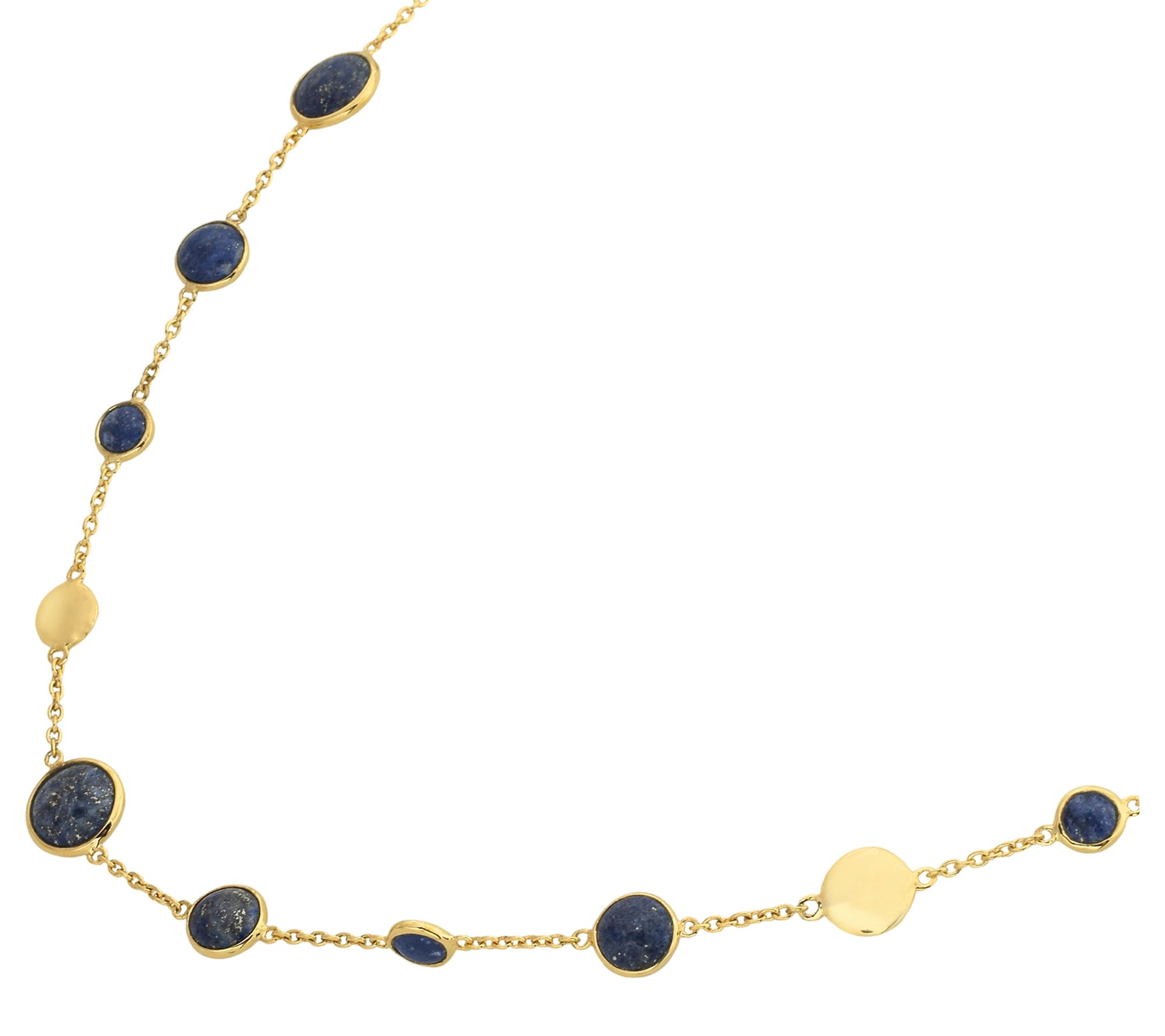Affinity Gems Lapis Lazuli Station Necklace, Sterling
