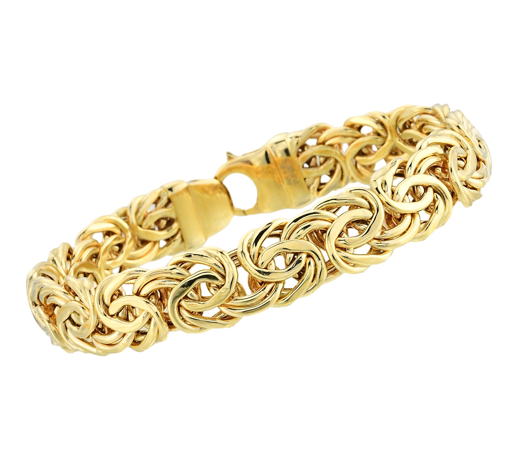 Adorna 14K Gold 10mm Bold Byzantine Chain 7-1/2