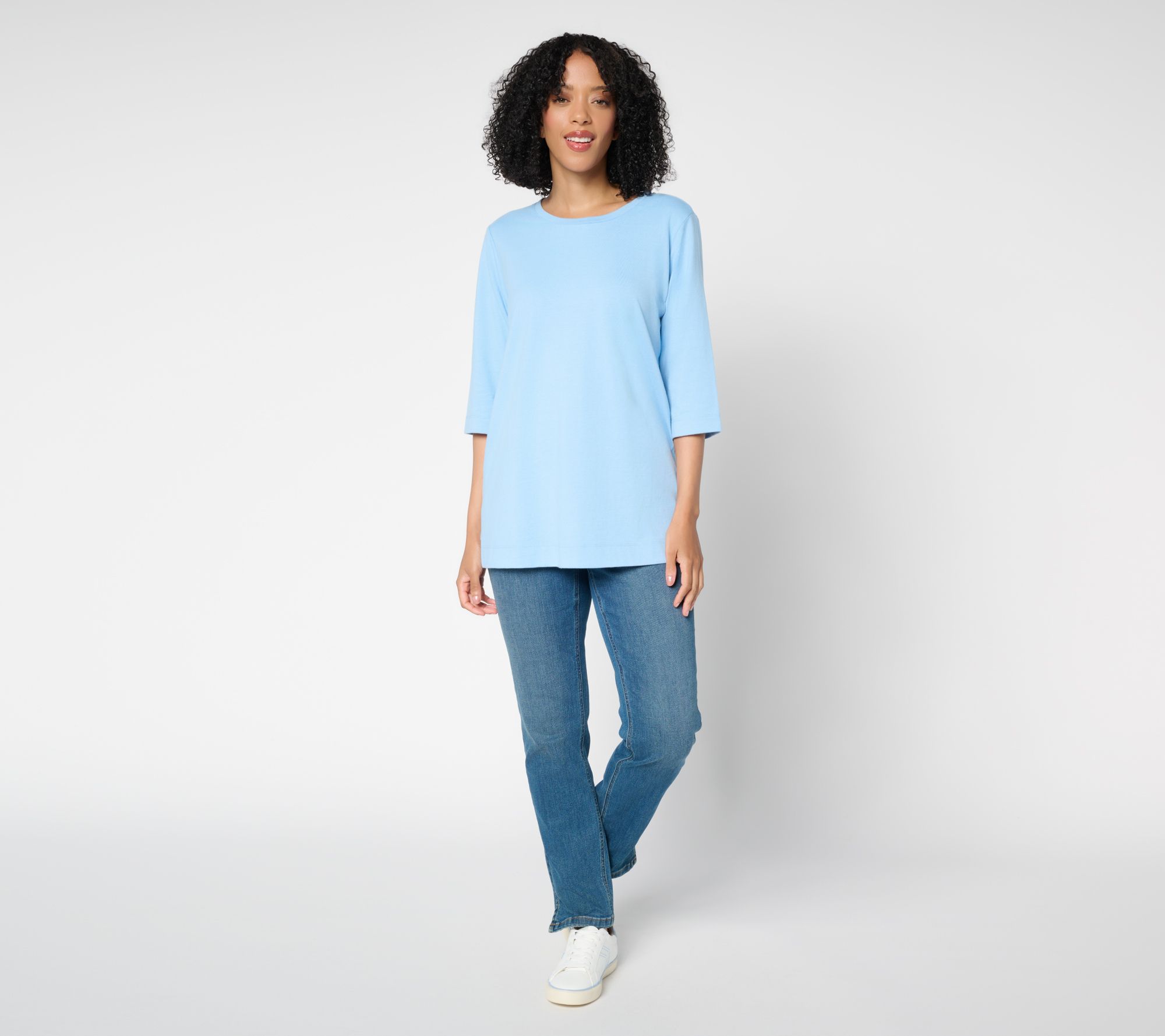 Denim & Co. Essentials Regular 100% Cotton Jersey Tunic