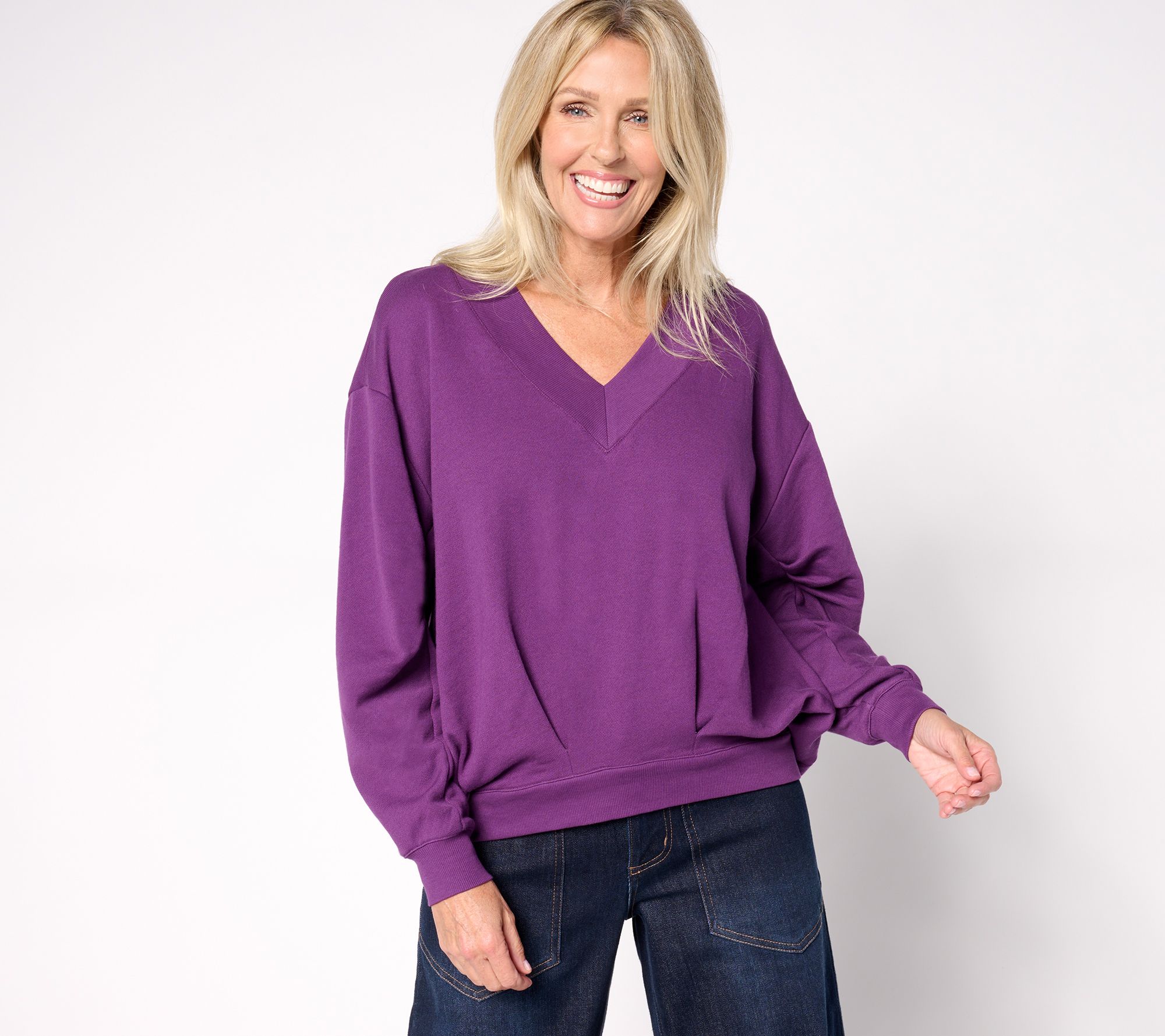 Carla Rockmore Collection Asymmetric French Terry Sweatshirt