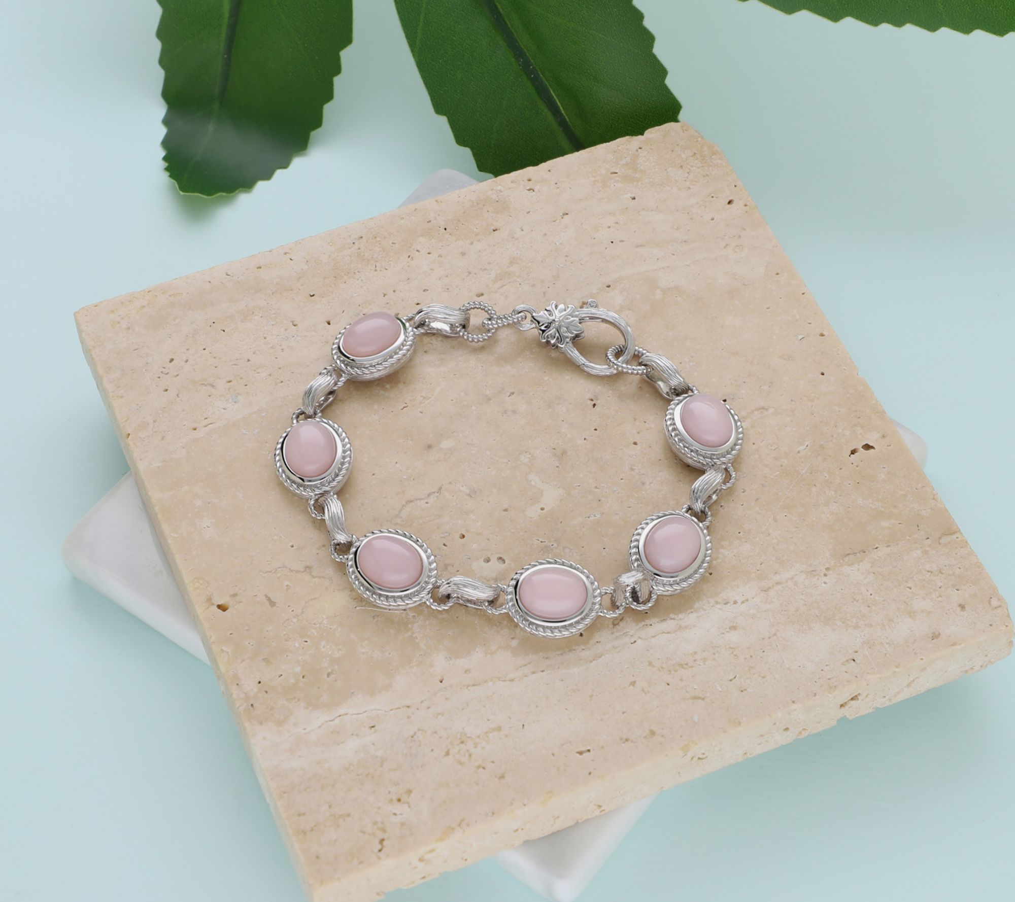 Ariva Sterling Silver Pink Opal Arden Bracelet