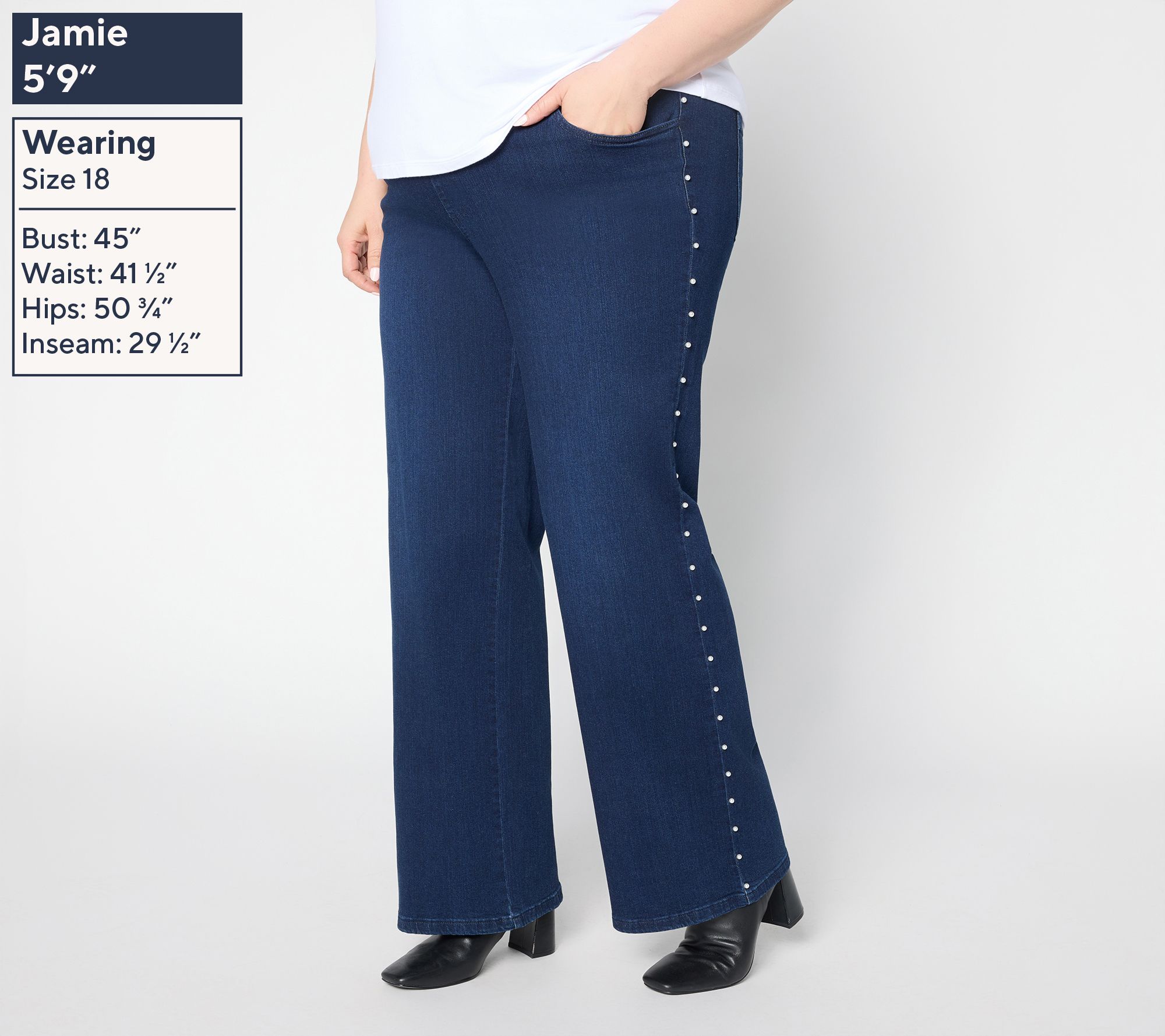 Belle by Kim Gravel Petite TripleLuxe Denim Pearl Jean