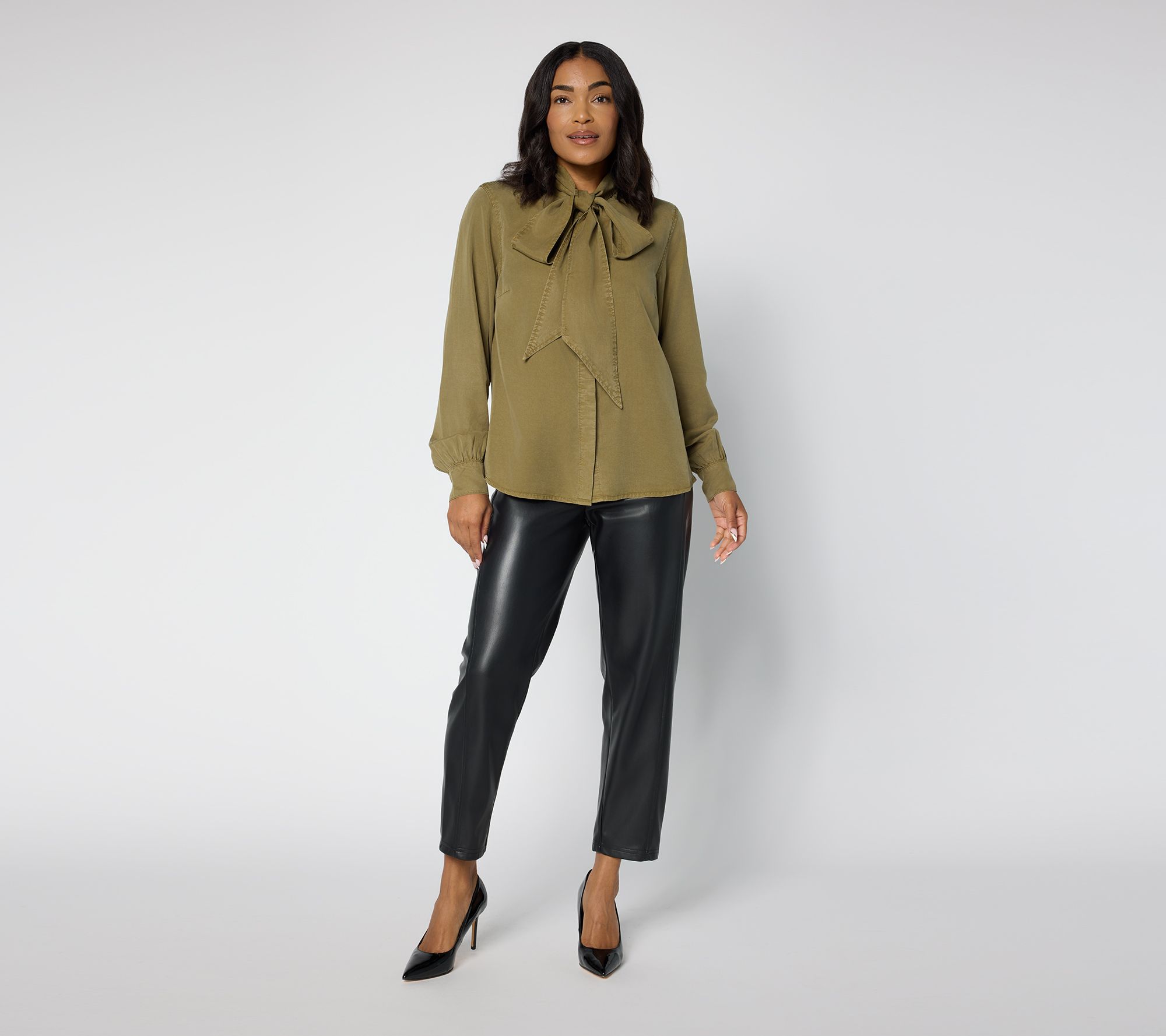 Carla Rockmore Collection Chambray Bow Blouse