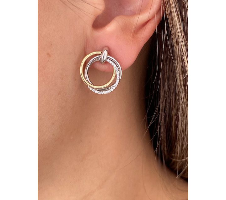 Alkeme x Diamonique Two-Tone Forever Love Earrings