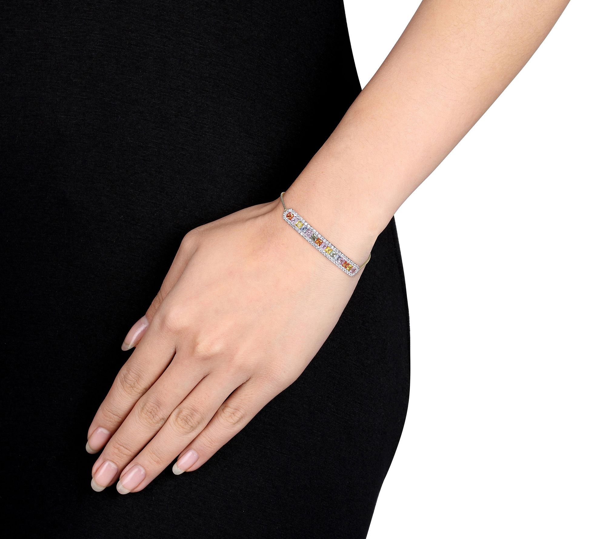 Bellini 14K 4.35 cttw Colors of Sapphire Adju stable Bracelet