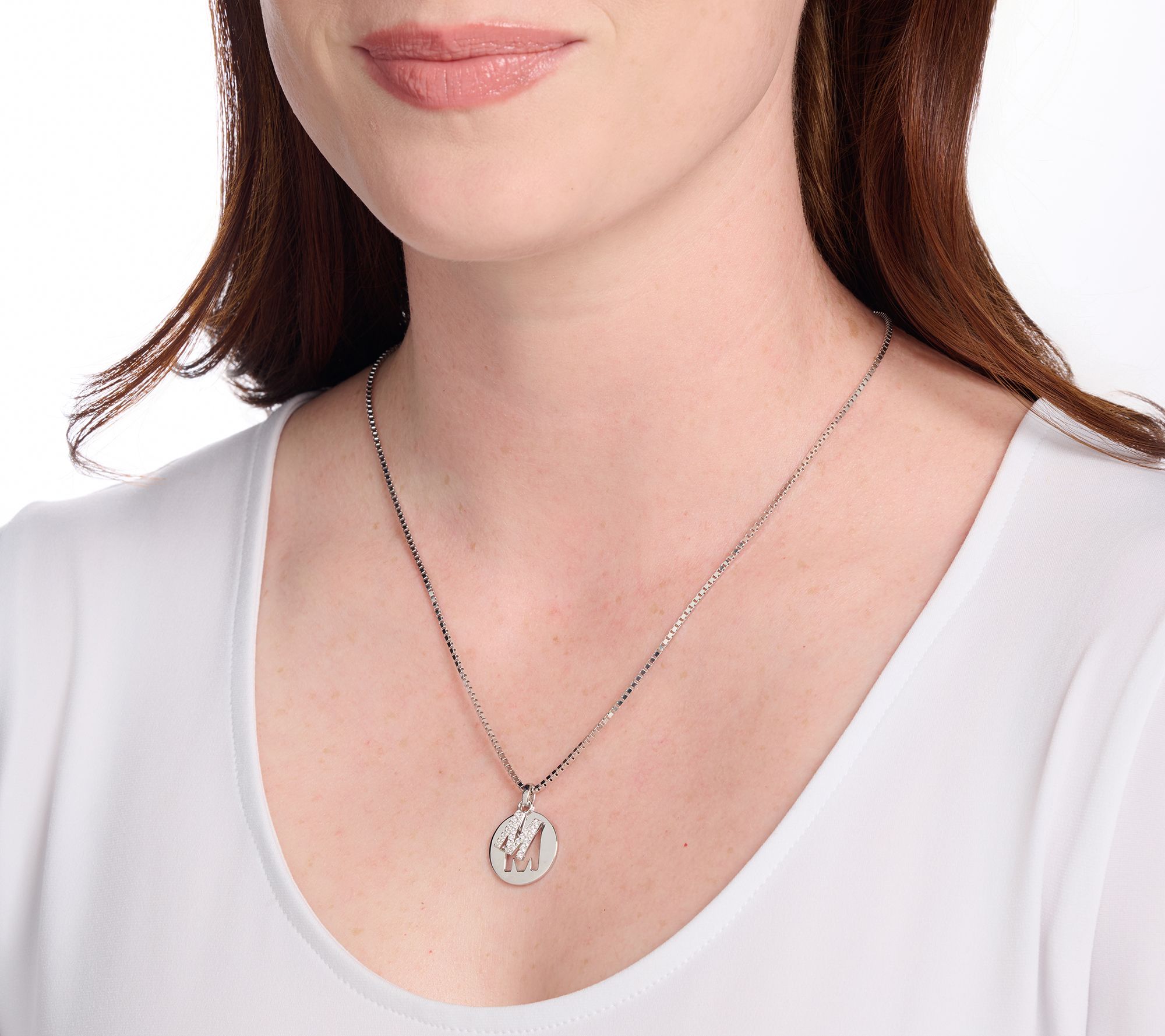 Diamonique x Kathy Levine Cut It Out Necklace, Sterling Silver