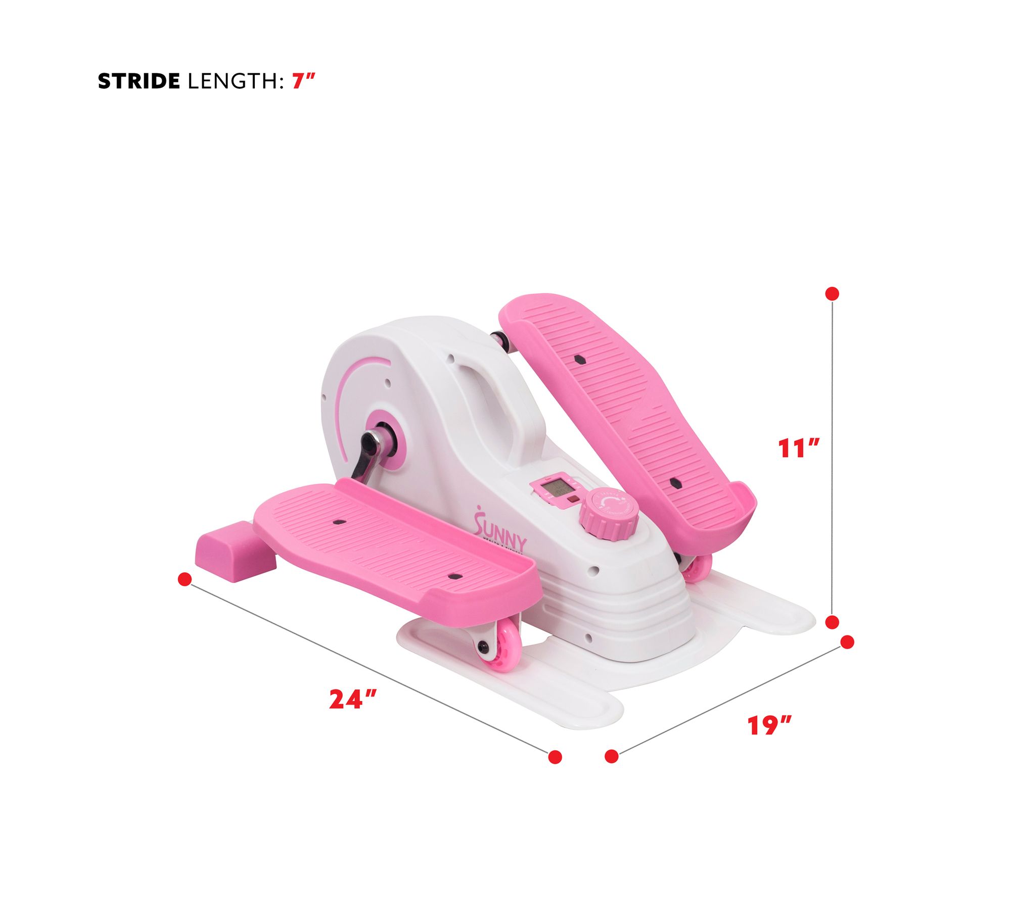 Sunny Health & Fitness Pink Under Desk Elliptic al P2030
