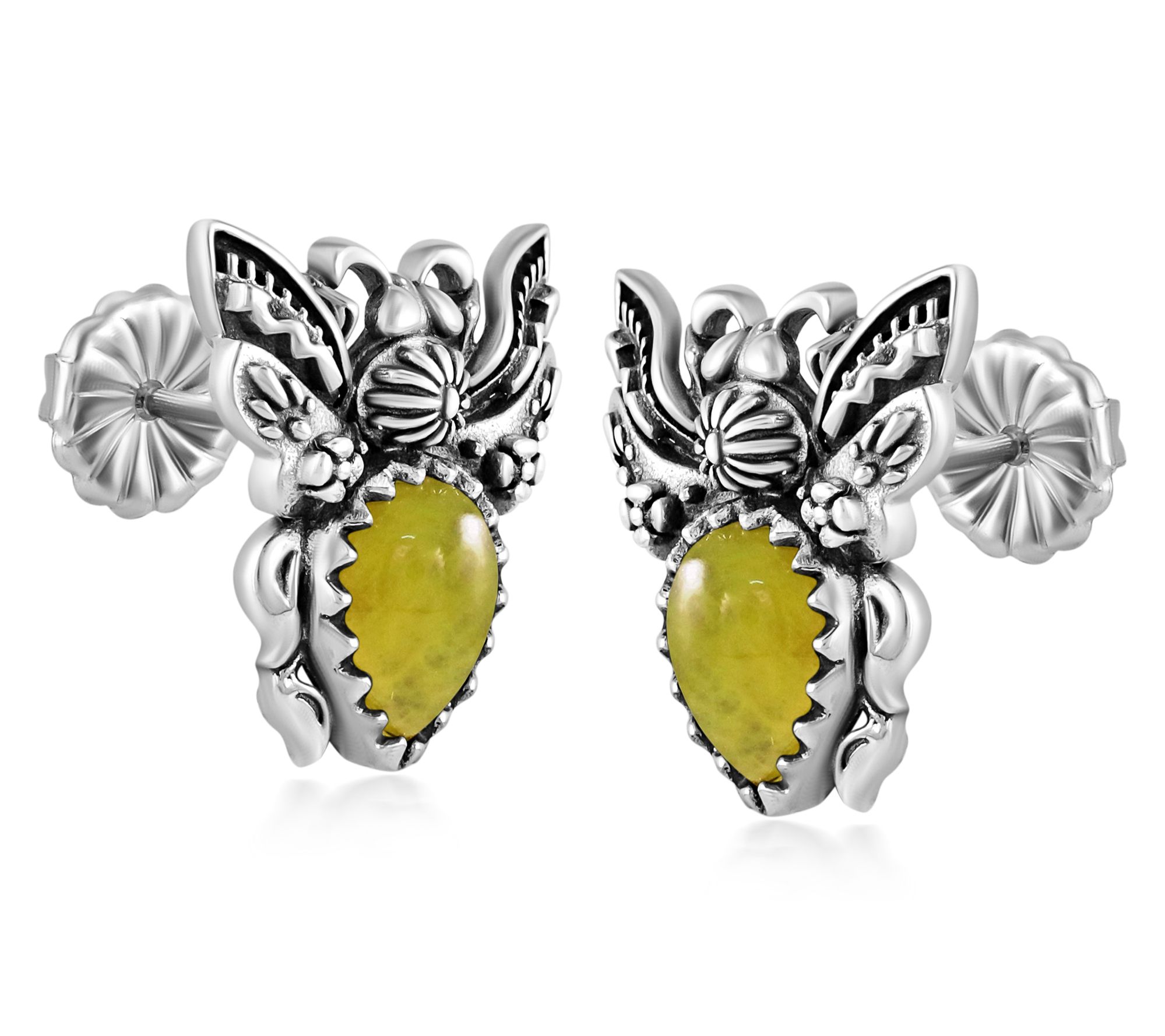 American West Sterling Silver Bumblebee Gemstone Stud Earrings