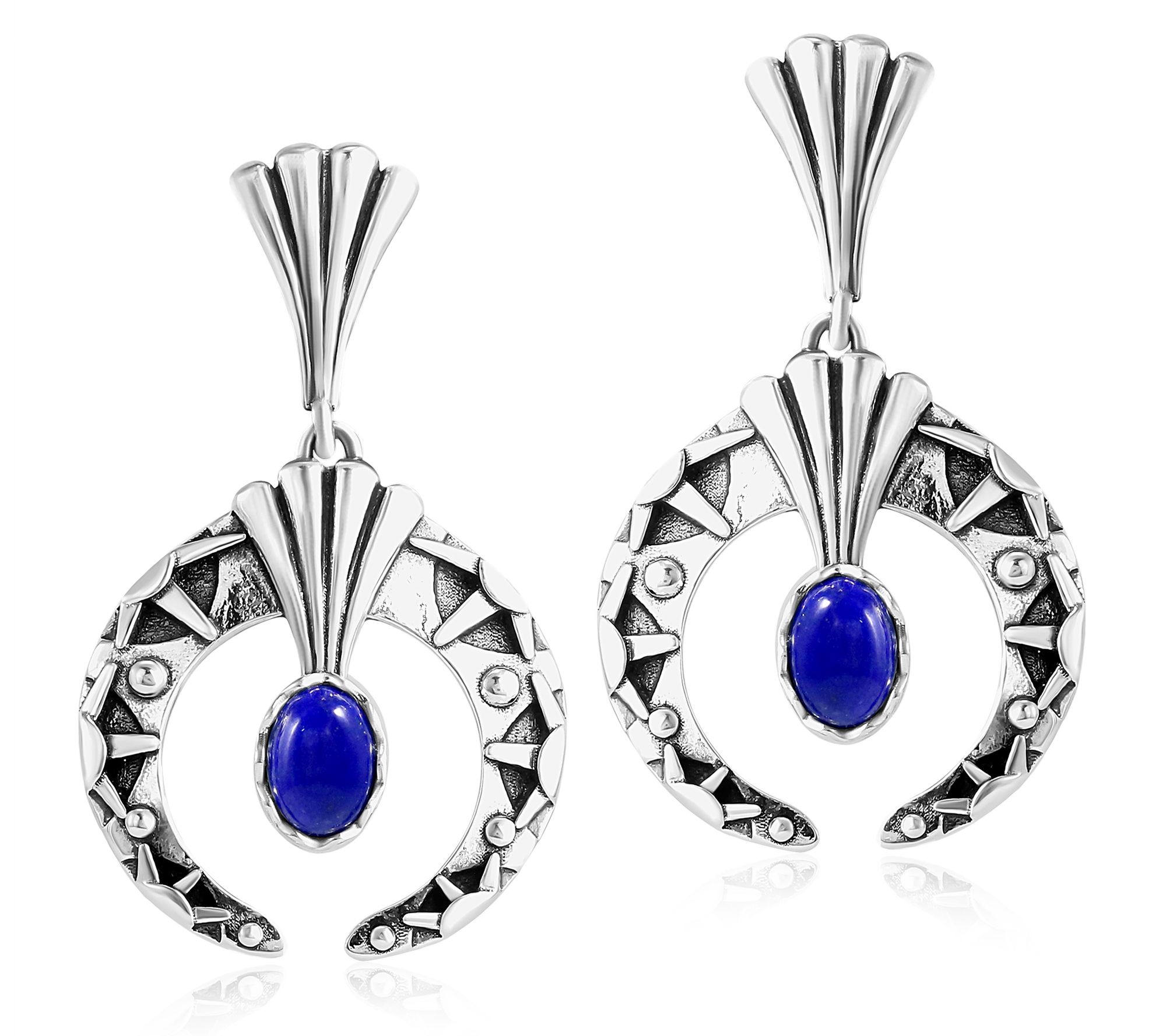 Fritz Casuse Sterling Silver Oval Gemstone NajaEarrings