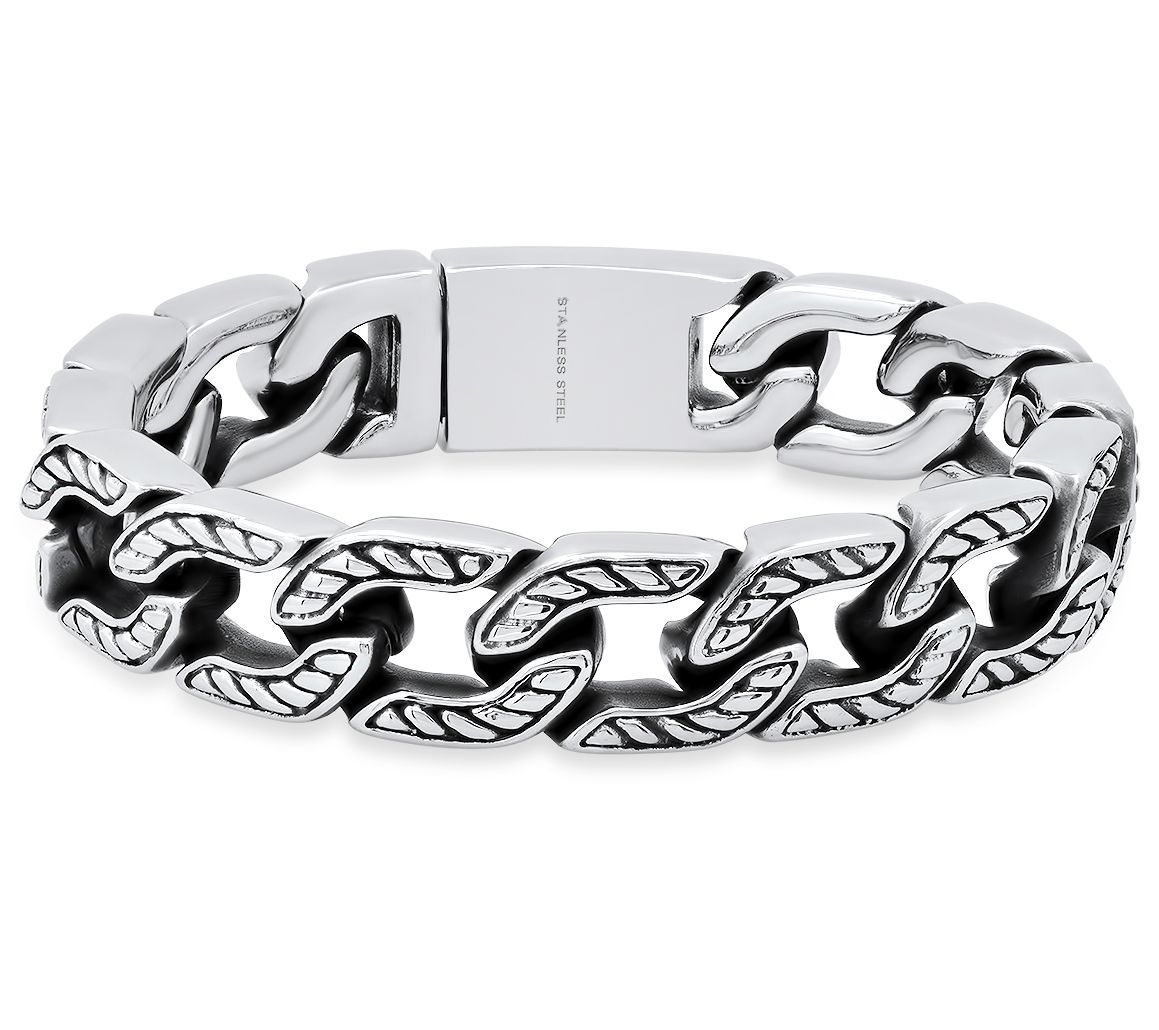 Steel by Design Men's Stainless Steel CubanLink Bracelet