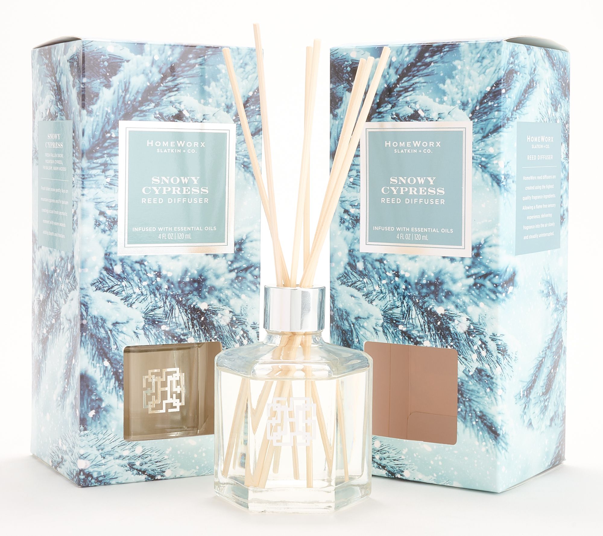 HomeWorx by Slatkin + Co. Snowy Cypress Reed Diffusers
