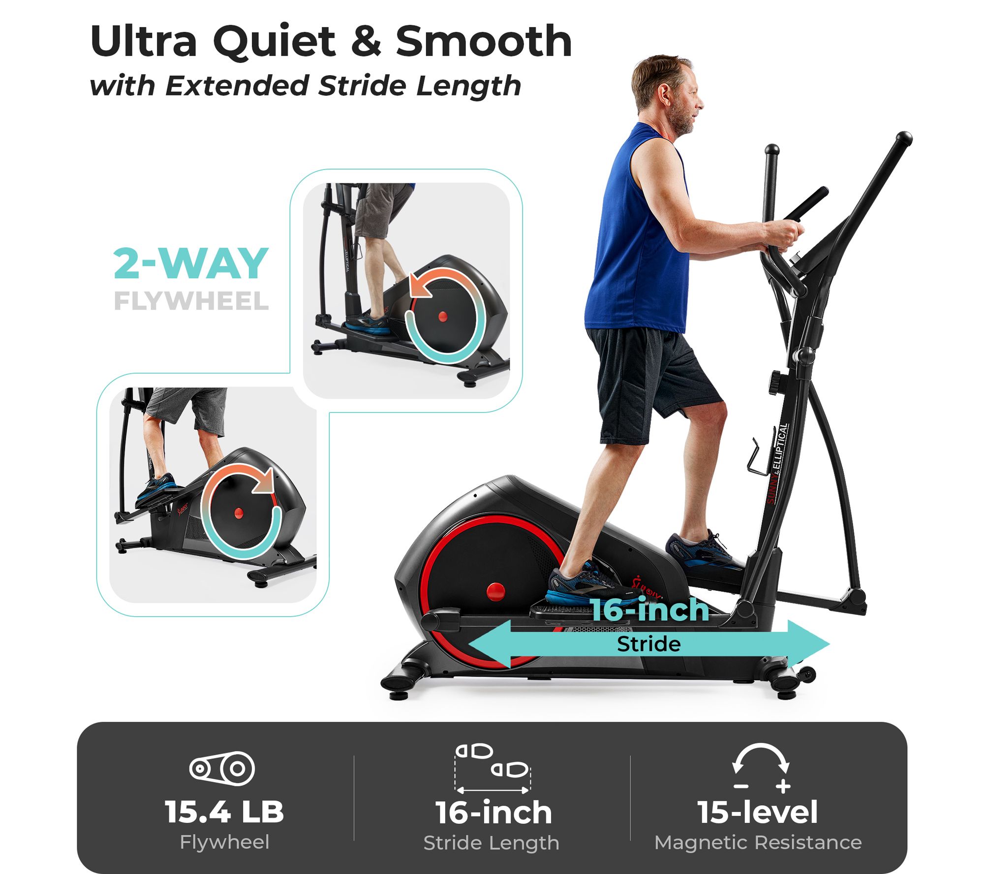 Sunny Smart Heavy-Duty Elliptical Training Machine