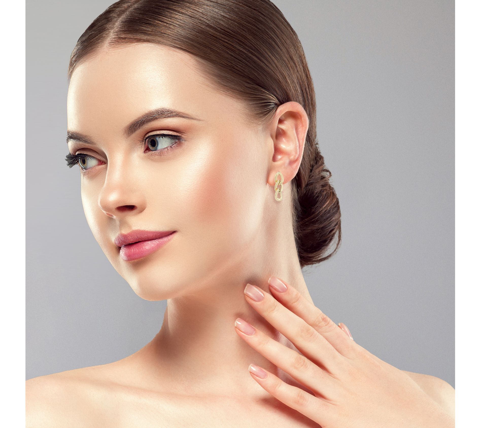 Luminosa Gold Curb Chain Earrings, 14K