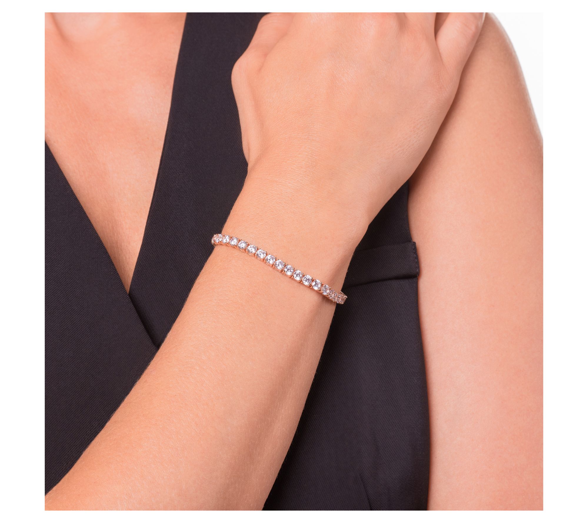 Diamonique 17.80 cttw Tennis Bracelet, Sterling Silver