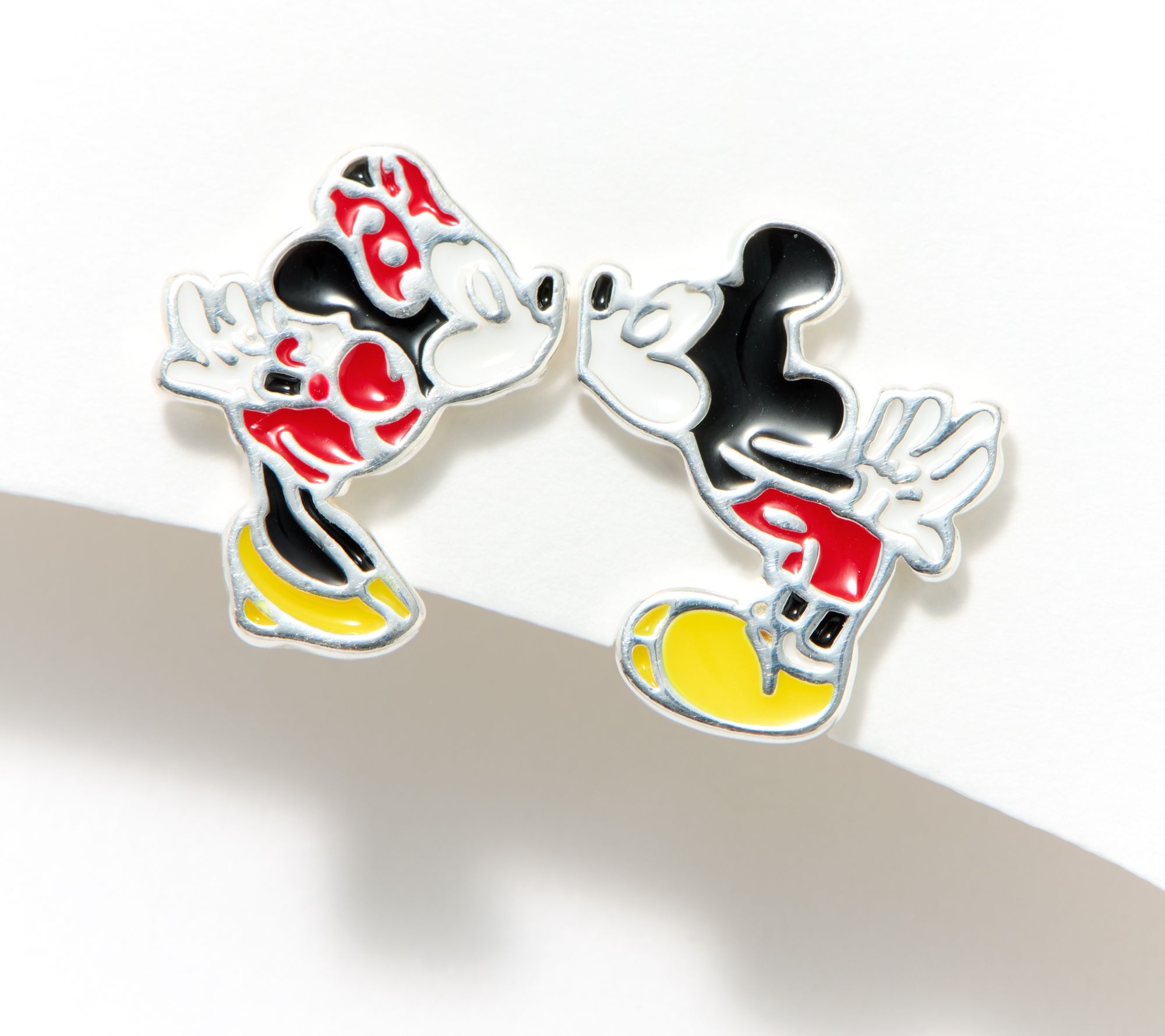 Disney Kissing Minnie & Mickey Stud Earrings & Trinket Tray