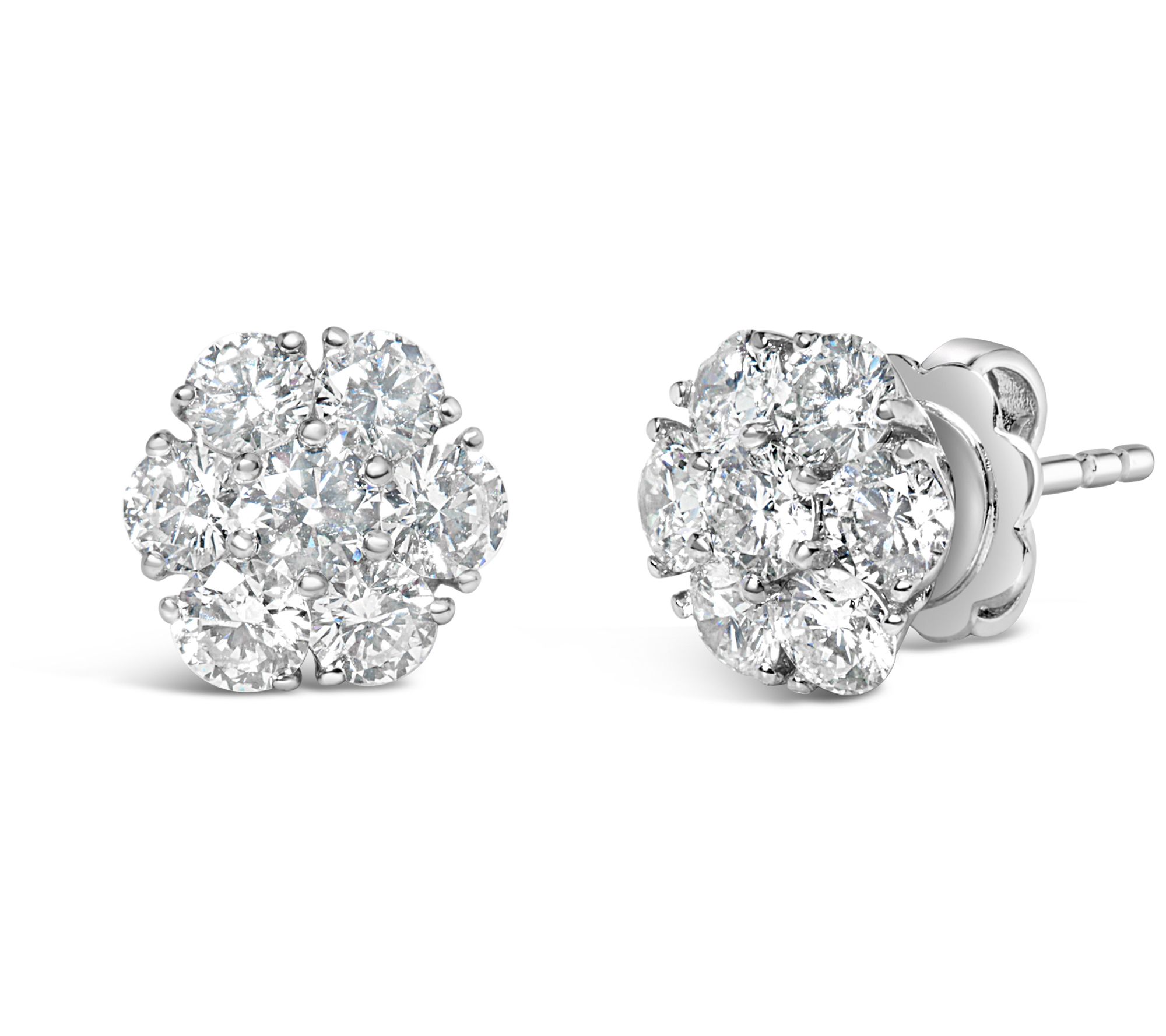 Haus of Brilliance Lab-Grown Diamond Floral Stud Earrings,14K