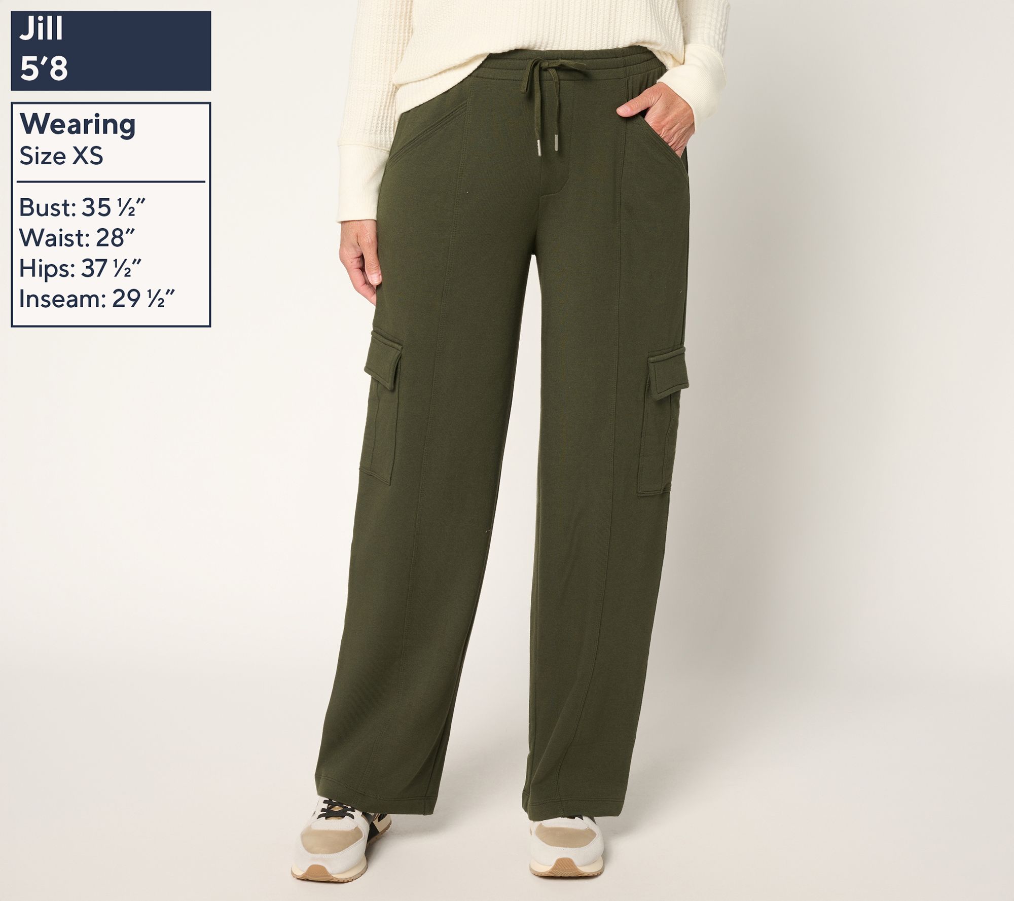 AnyBody Regular Cozy Knit French Terry Cargo Pants