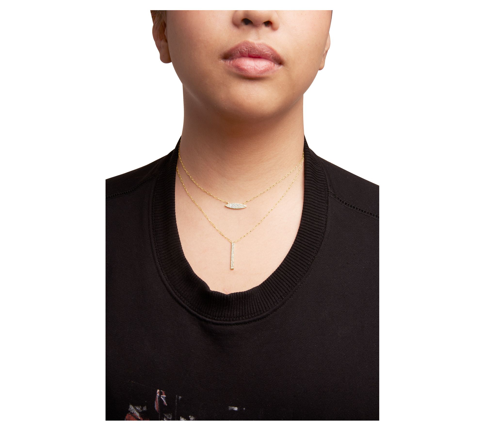 Haus of Brilliance 0.40 cttw Diamond Layered Necklace, 14K