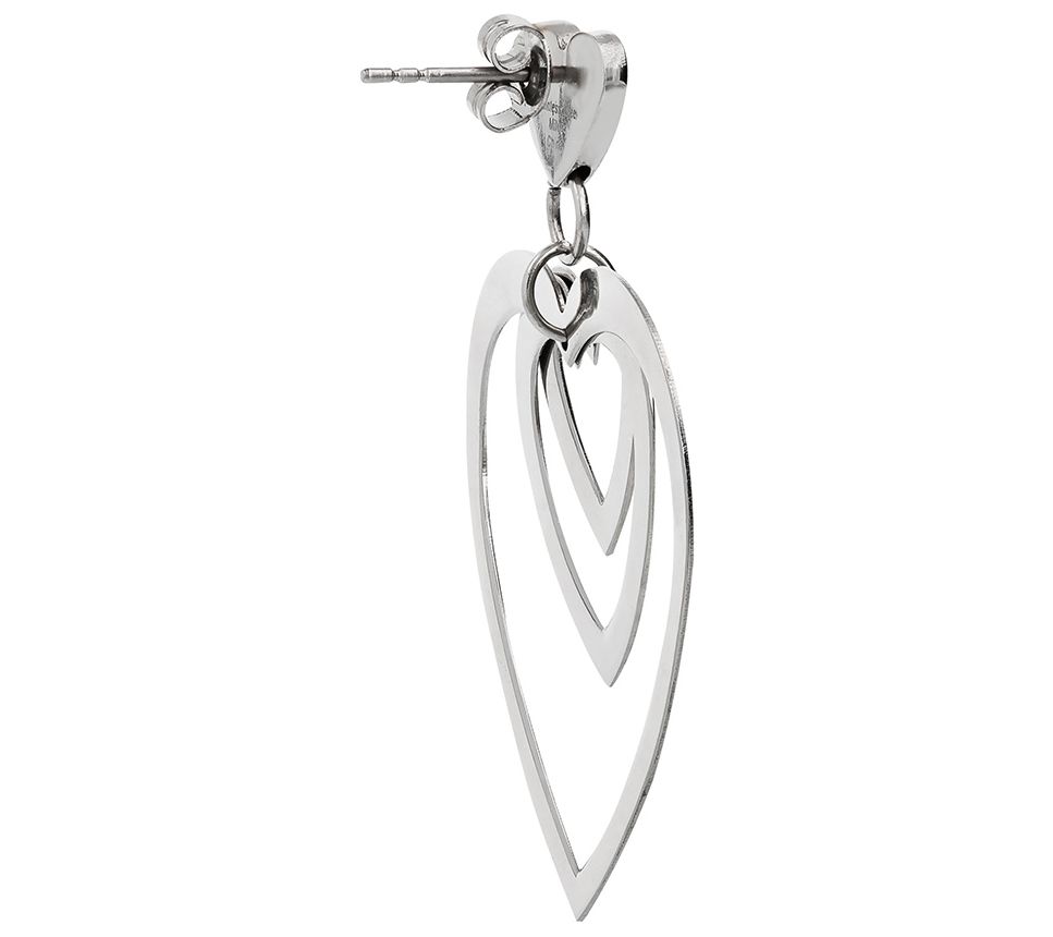 Steel by Design Graduated Heart Dangle Earrings