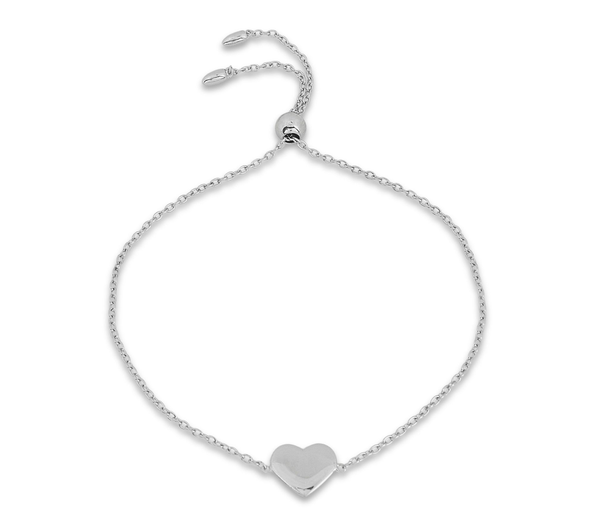 Sterling Silver Heart Station Bracelet
