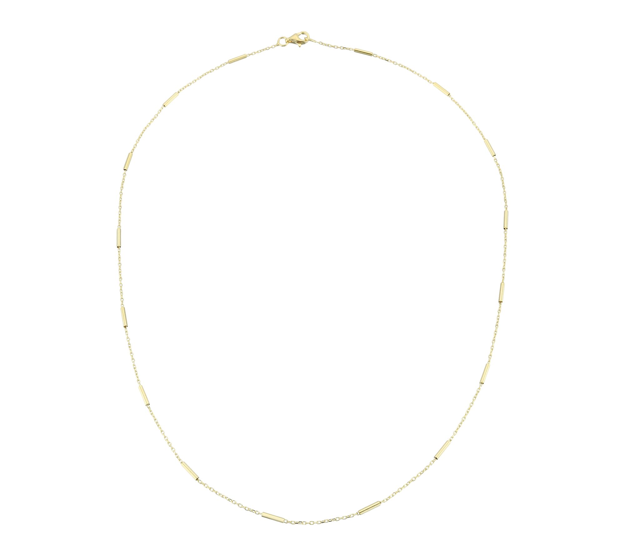 Silver Style 1.5mm Bar Station Cable Chain Necklace, Sterling