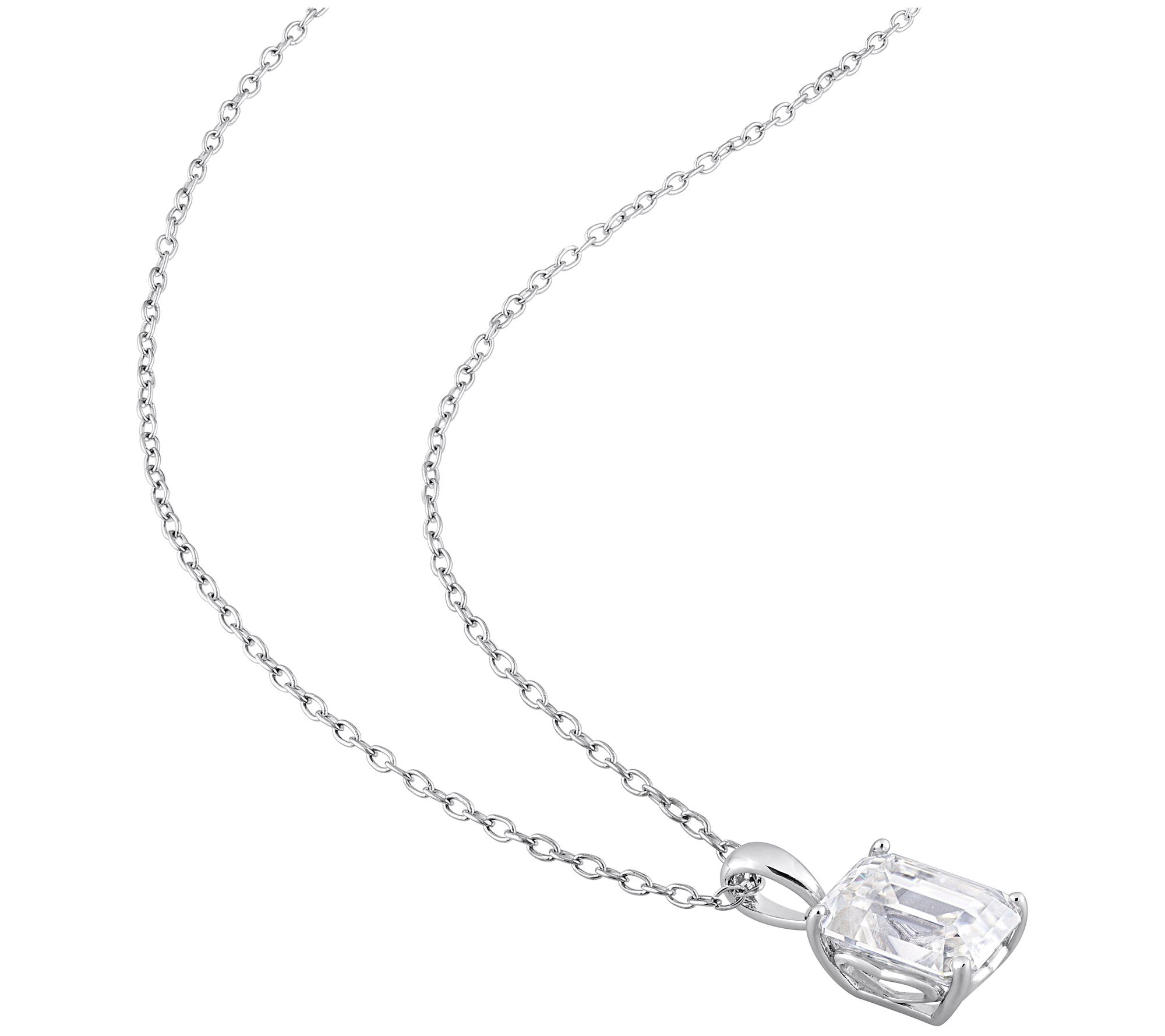 MoissanIce 7.50 cttw Earrings & Necklace Set, S terling Silver