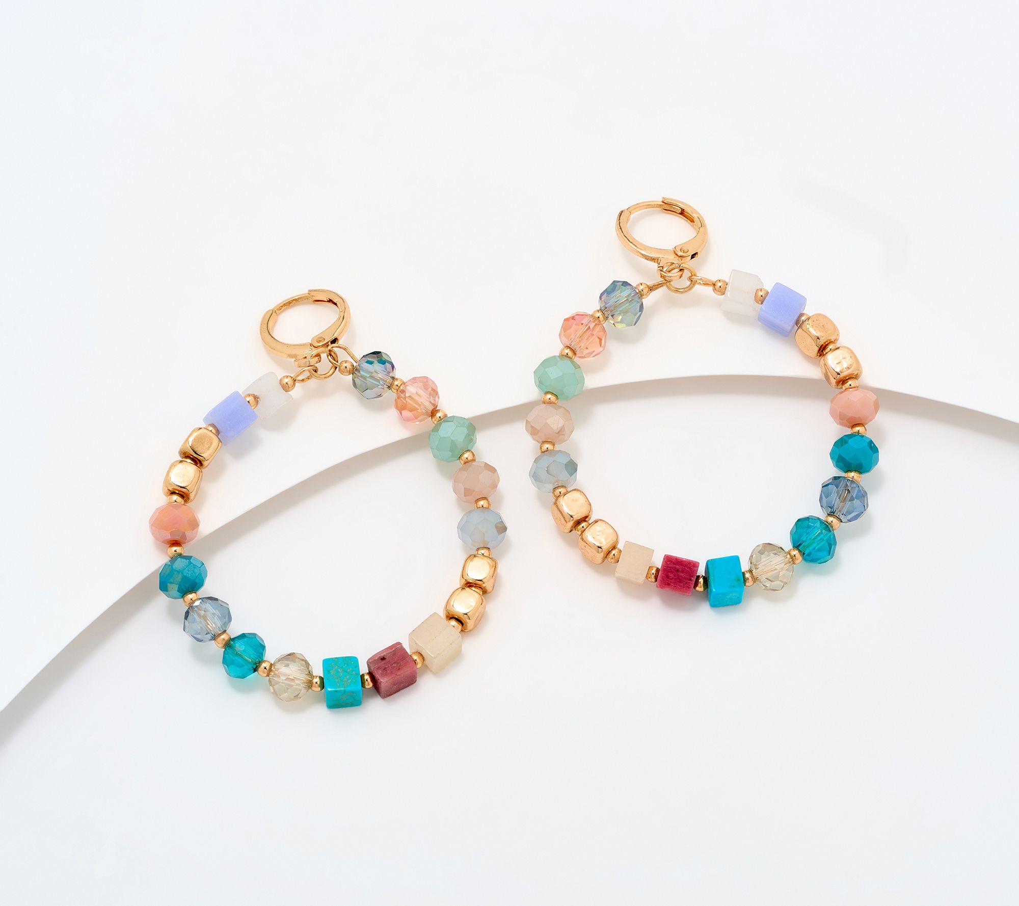 Susan Graver Mixed Media Hoop Earrings