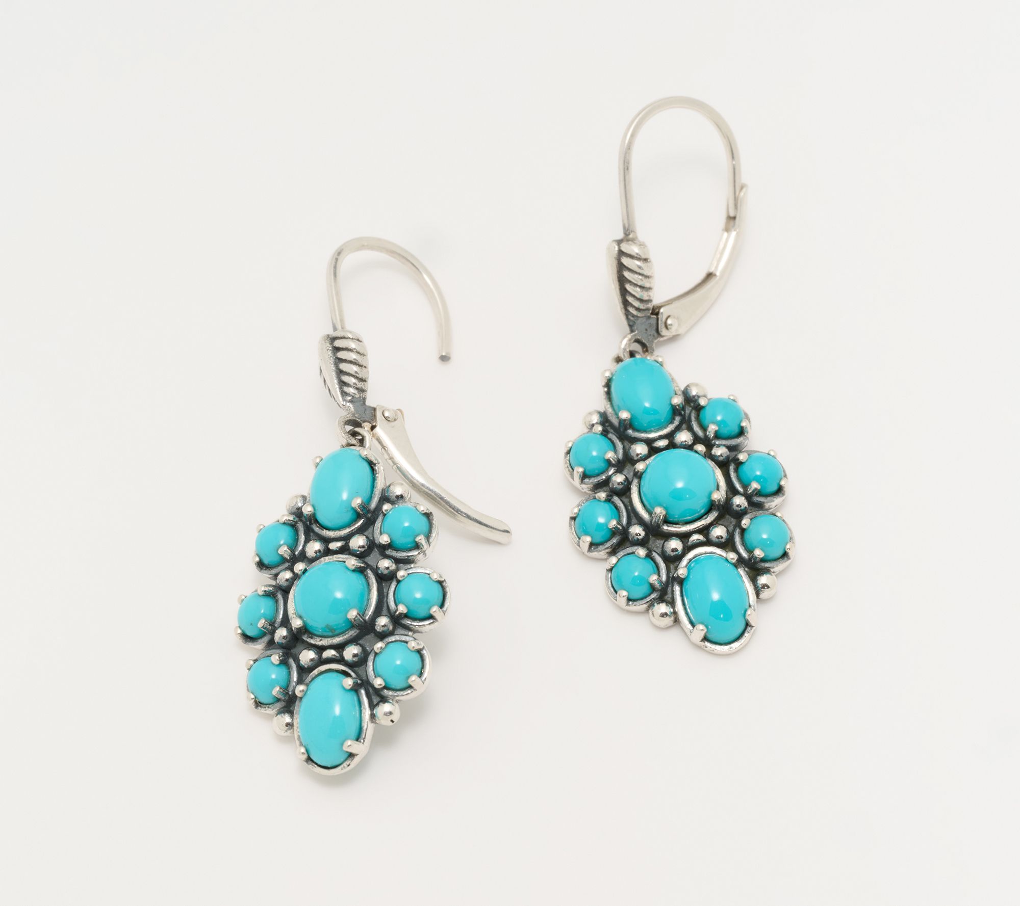 American West Sterling Silver Sleeping Beauty Turquoise ClusterEarrings