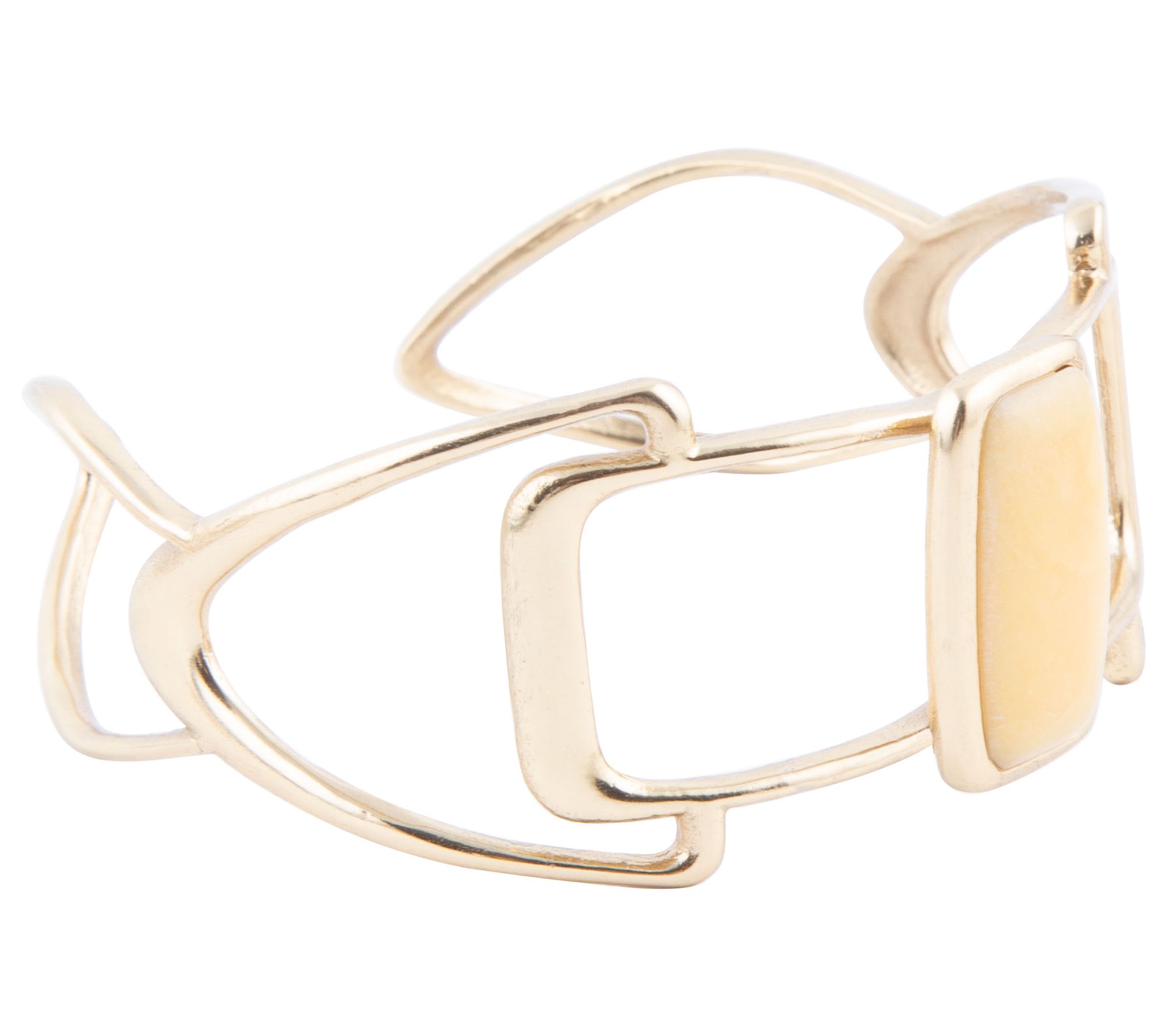 Barse Artisan Crafted Luster Agate and Bronze Cuff Bracelet