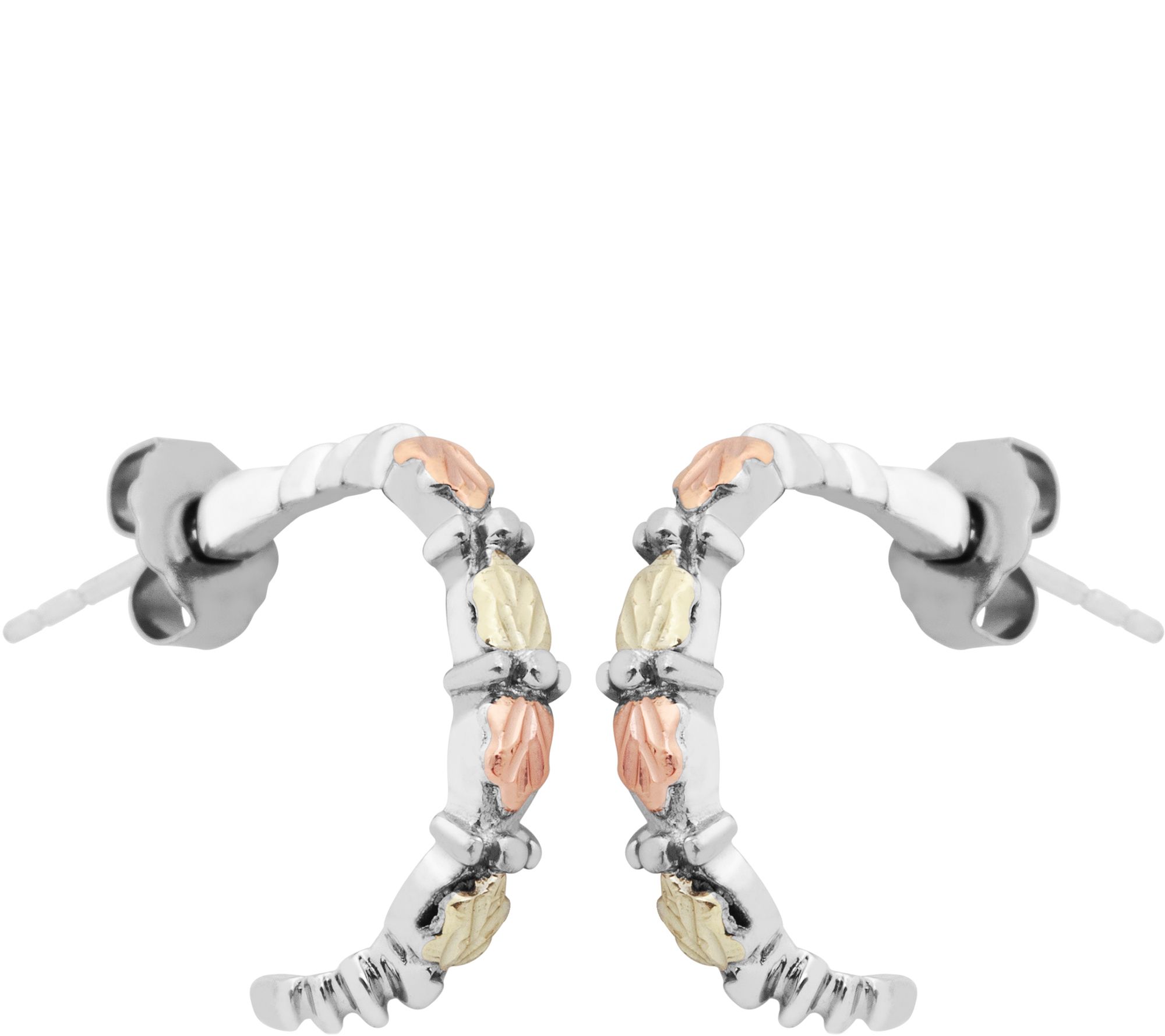 Black Hills Demi Hoop Earrings Sterling/12K