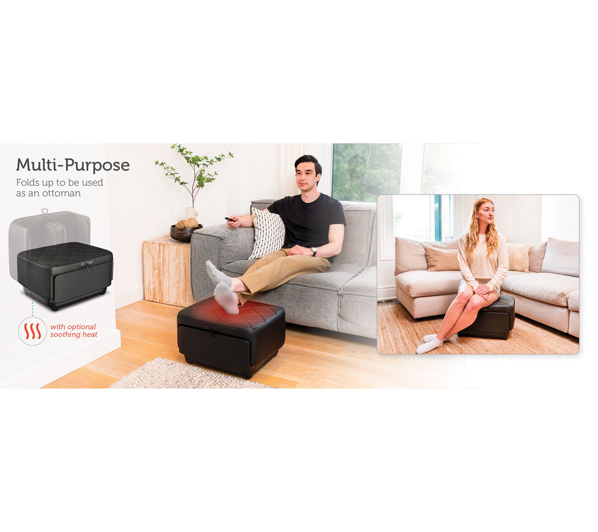 Snailax 2-in-1 Foot & Calf Massager & Ottoman