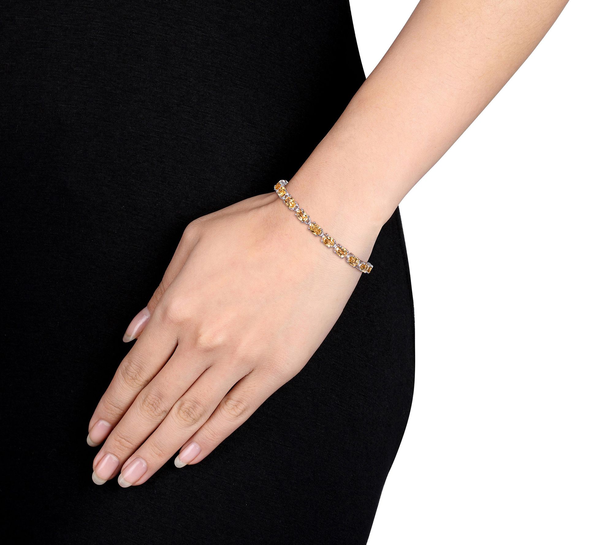 Sterling Silver 14.70 cttw Citrine T ennis Bracelet