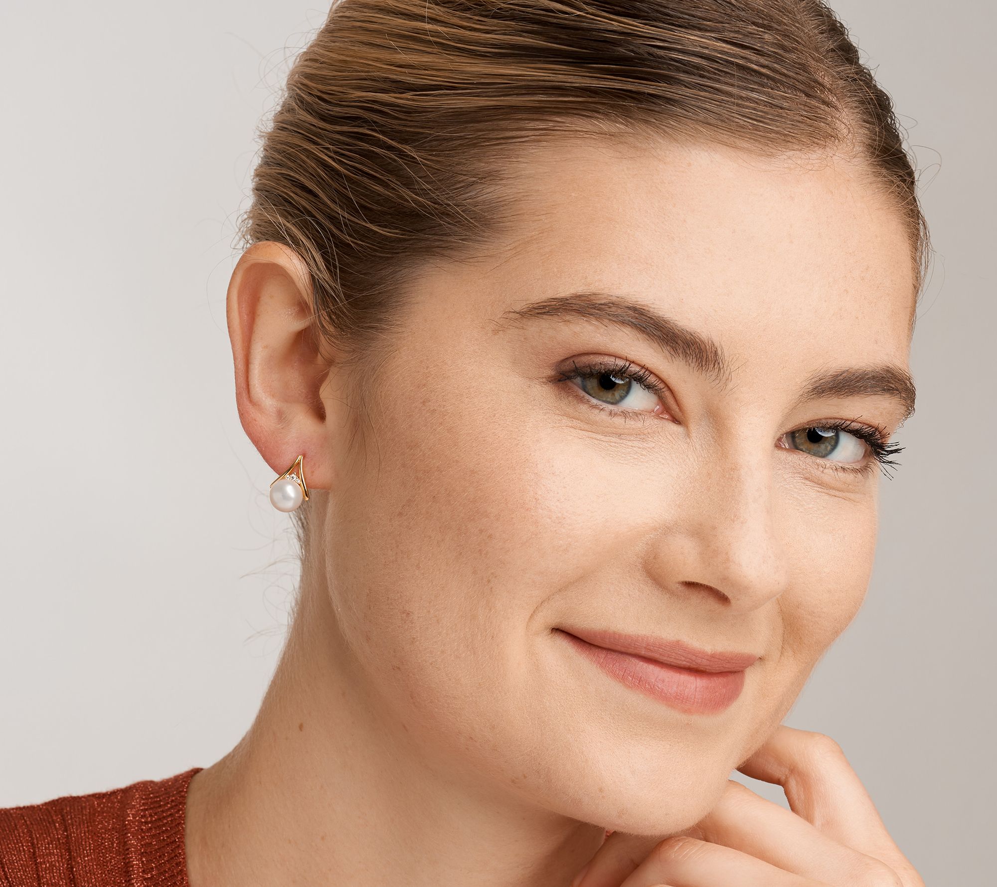 Diamonique and Cultured Freshwater Pearl Earrings