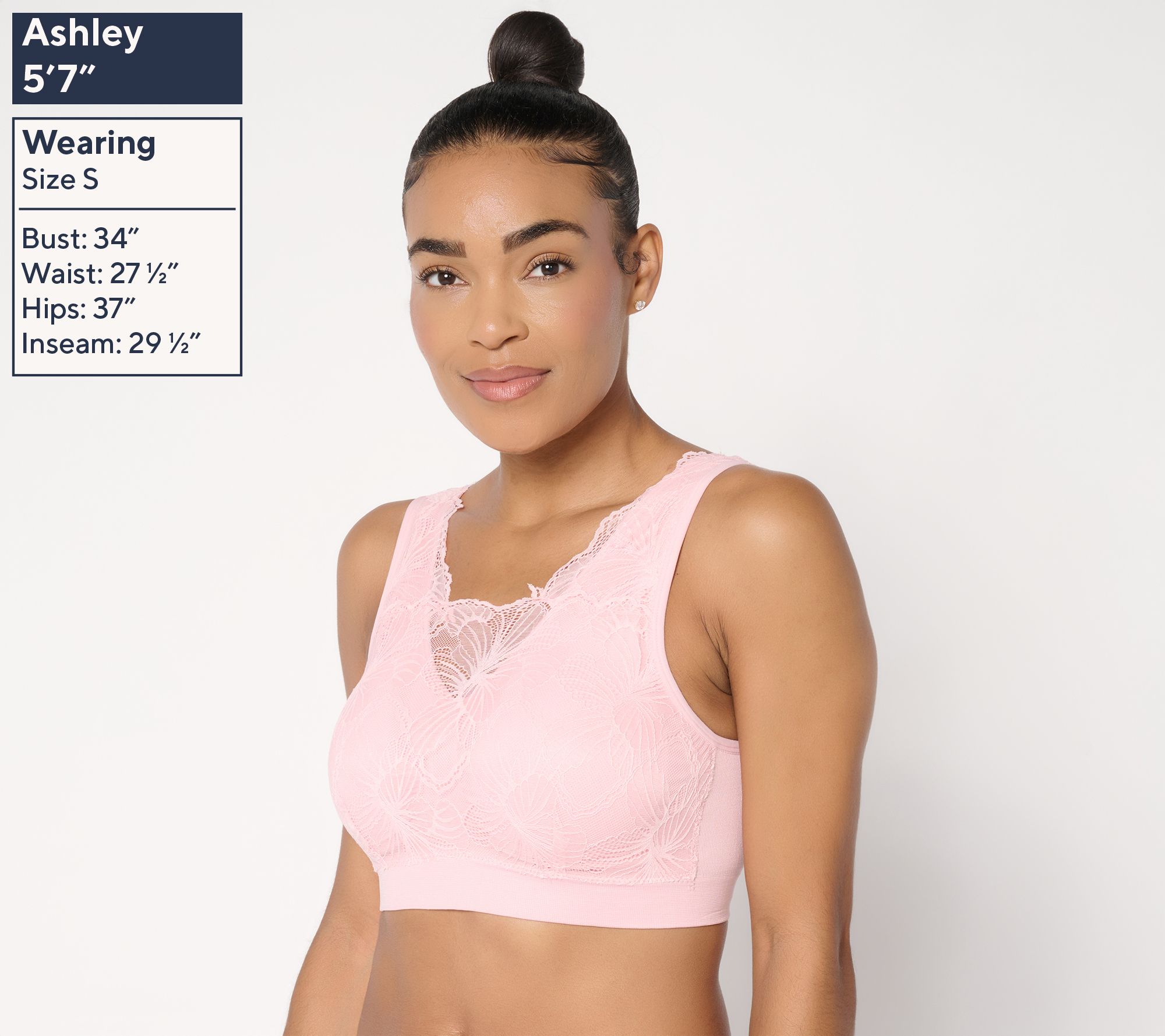 Breezies Seamless Set of (2) Lace Cami Bras with Removeable Pads