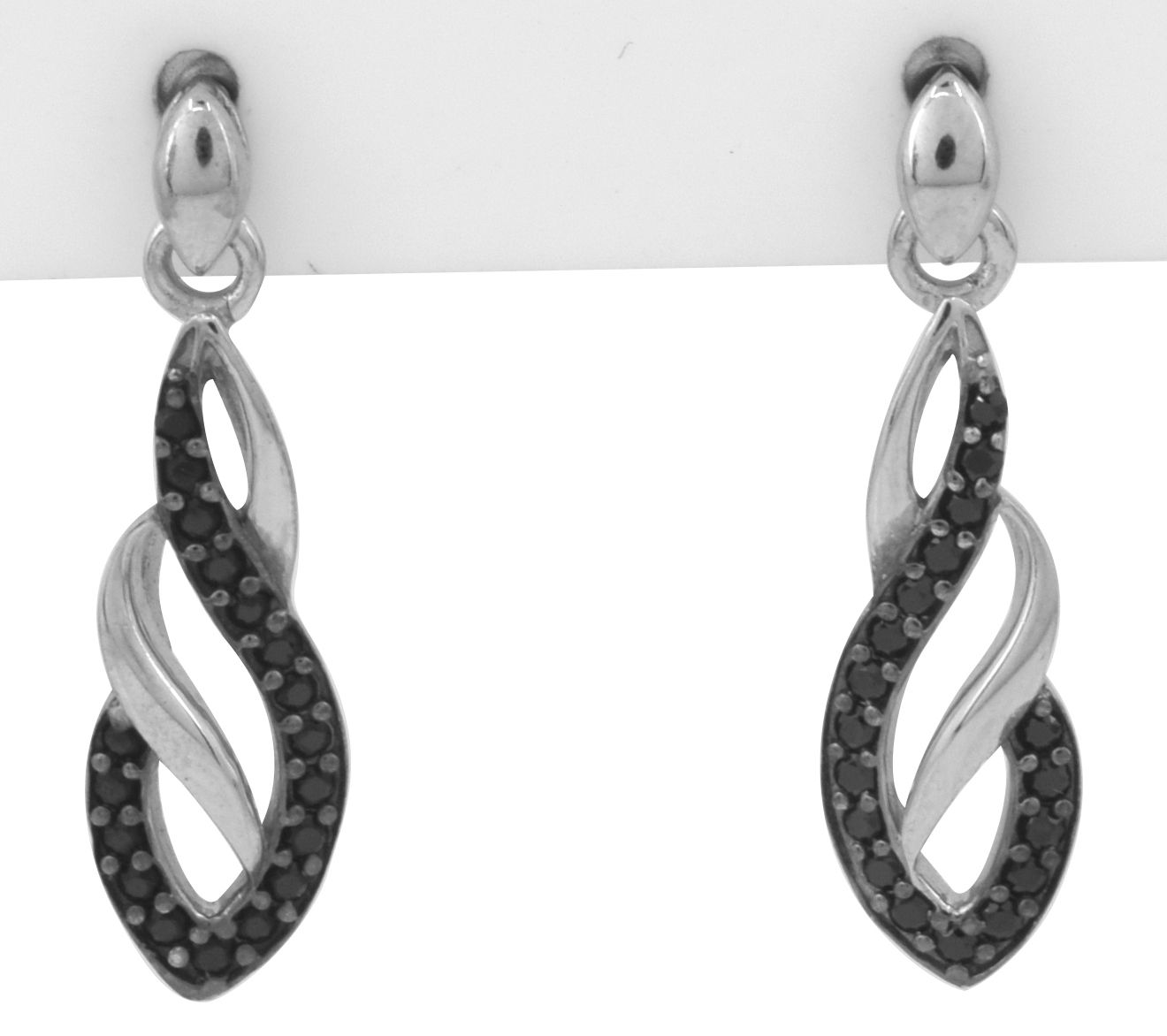 Affinity Gems Black Spinel Dangle Earrings, Sterling Silver