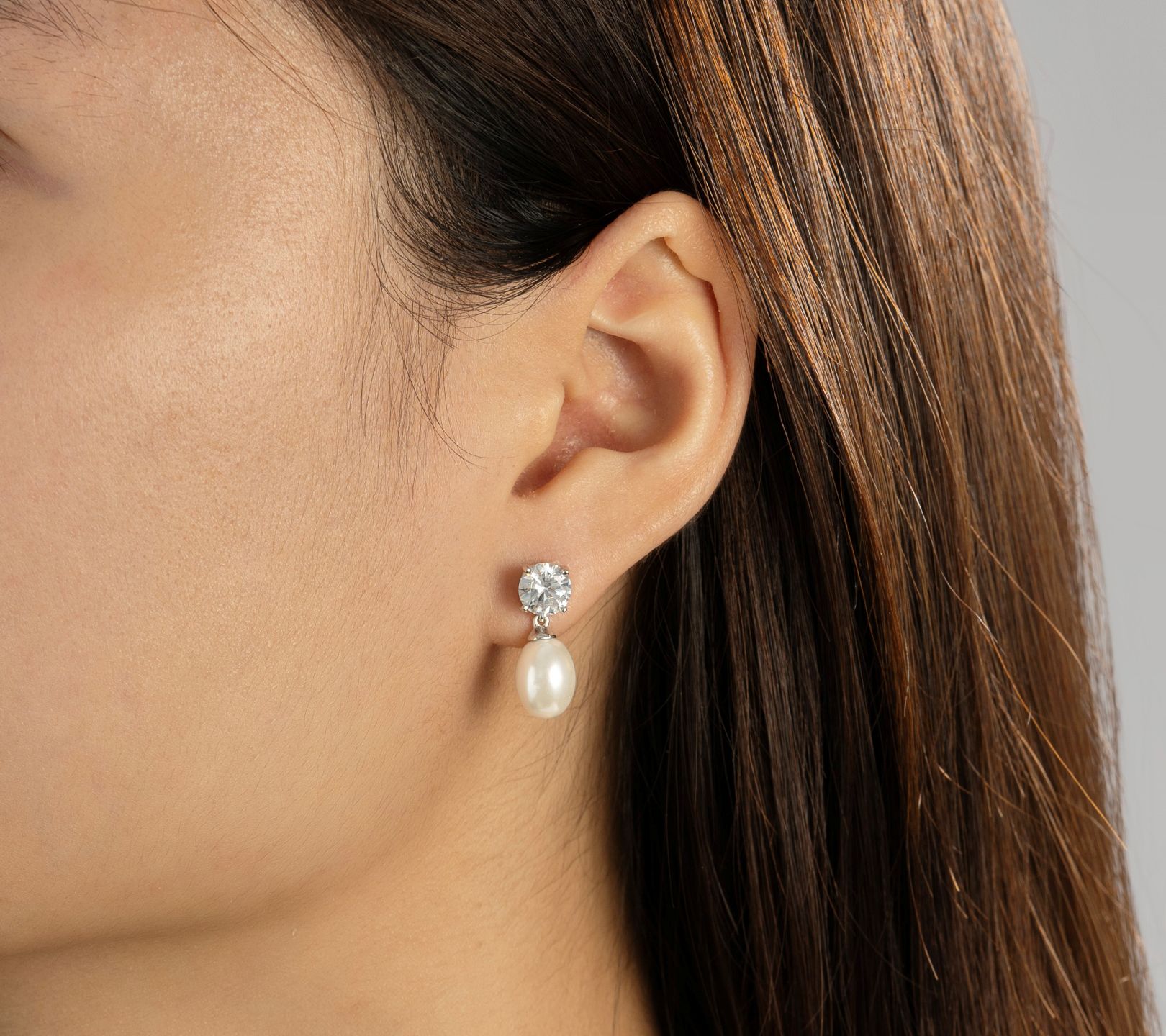 Diamonique x Prince Dimitri Simulated Pearl Royal Earrings, Sterling Silver