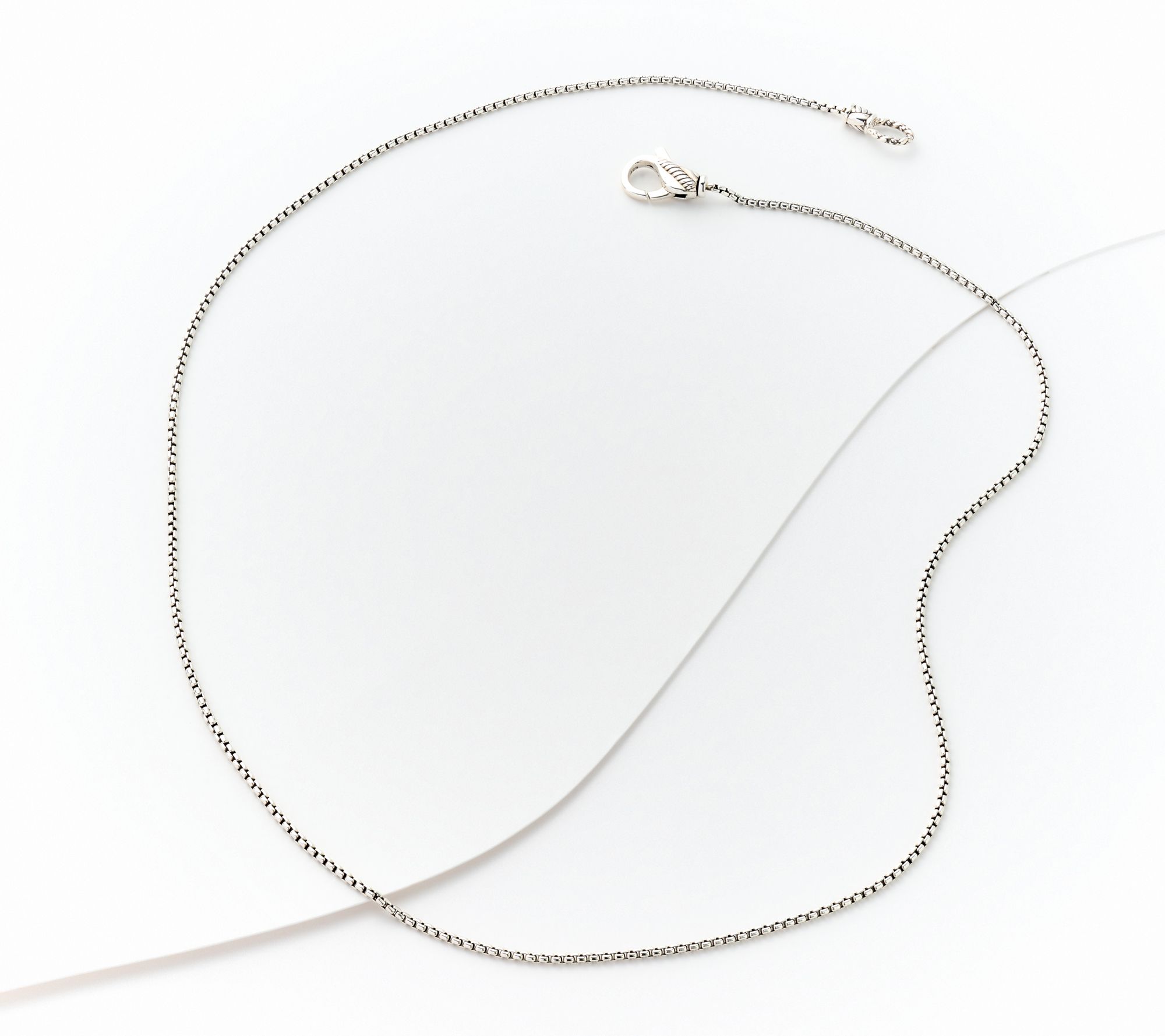 JAI Sterling Silver 1.6mm Baby Box Chain 20