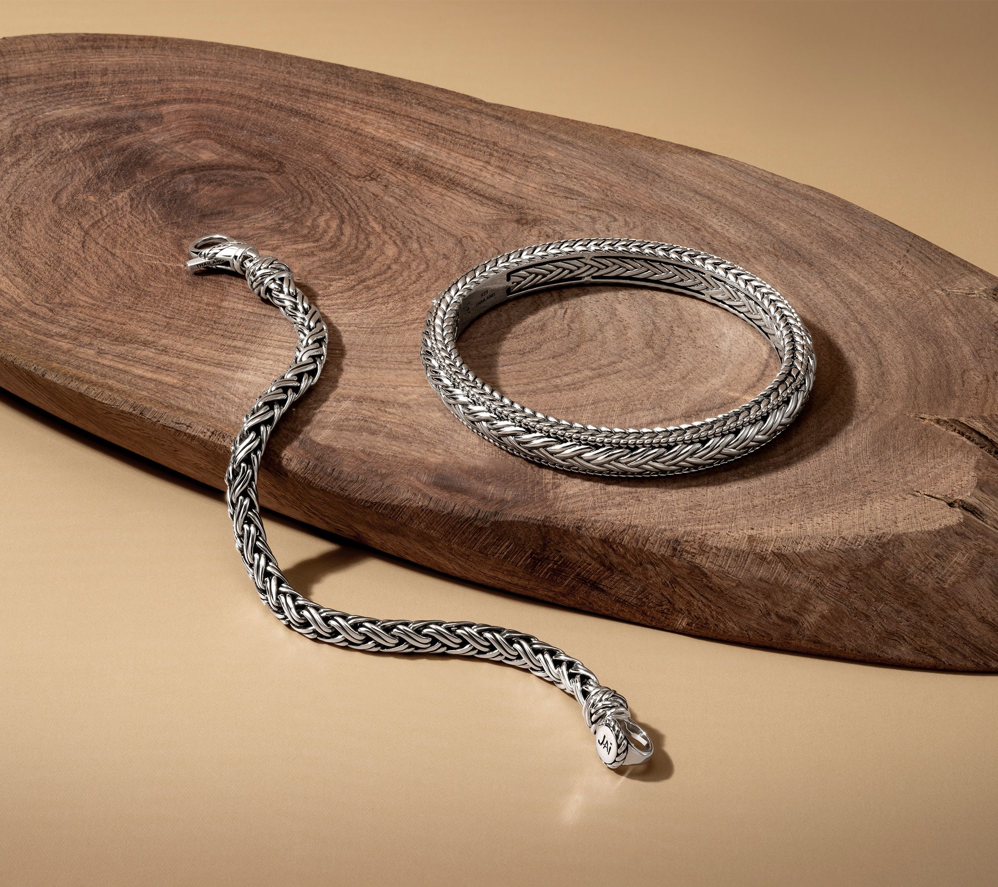 JAI Sterling Silver 5.3mm Handwoven Legacy Chain Bracelet, 22.0g