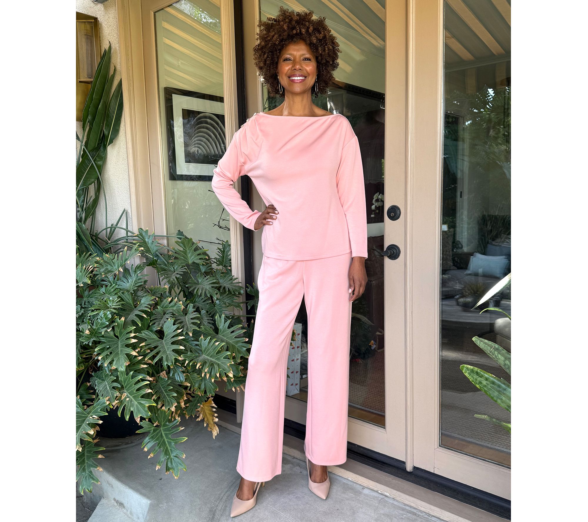 BEAUTIFUL by Lawrence Zarian Petite Pull-On Straight-Leg Pants