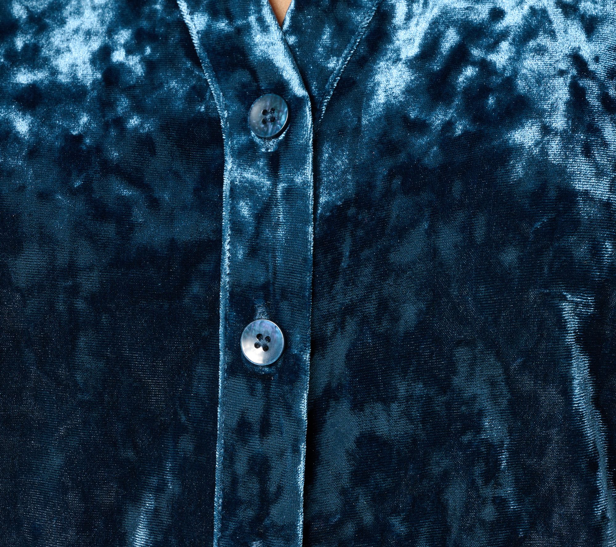 Belle Boho by Kim Gravel Crushed Velvet Long Sleeve Shirt