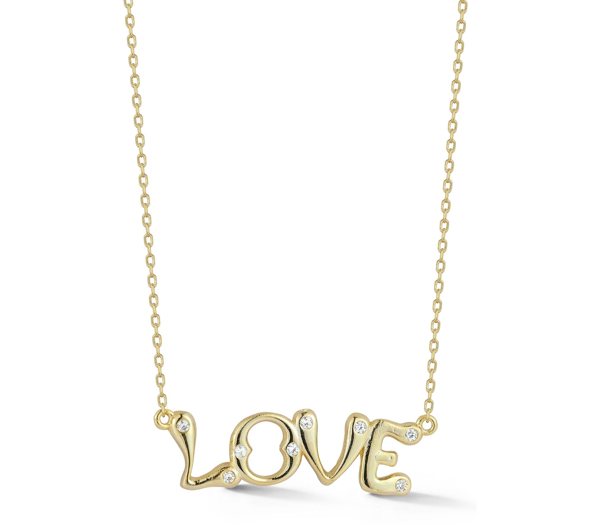 Sterlina Silver Dotted Love Necklace, Sterling